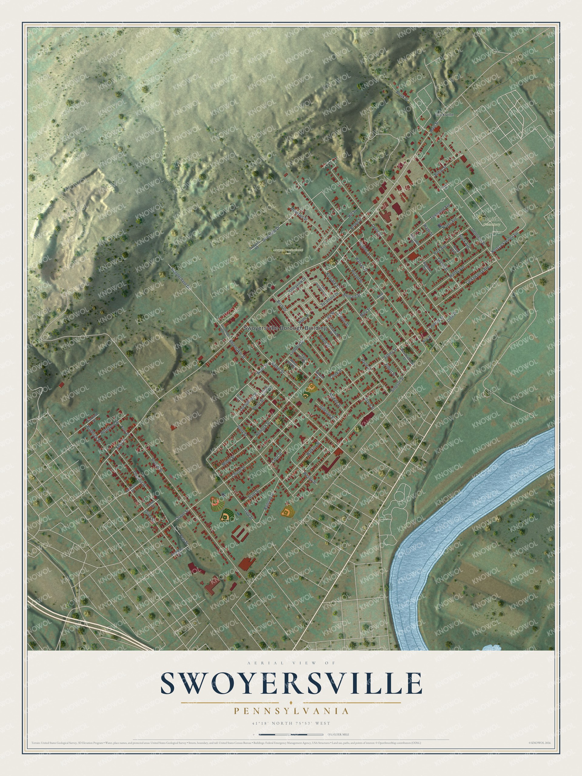 Watermarked full-map preview of Swoyersville, Pennsylvania