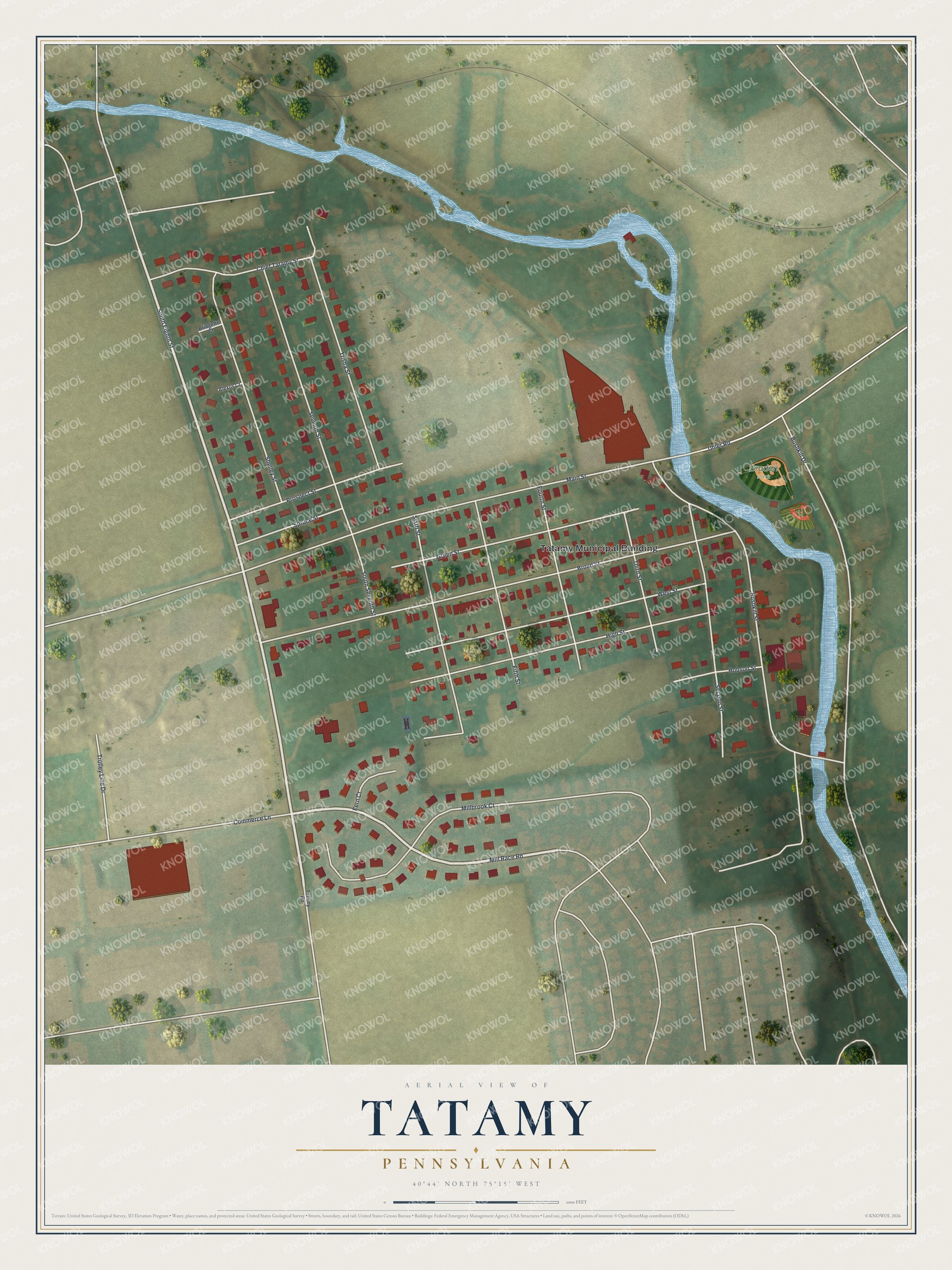 Watermarked full-map preview of Tatamy, Pennsylvania