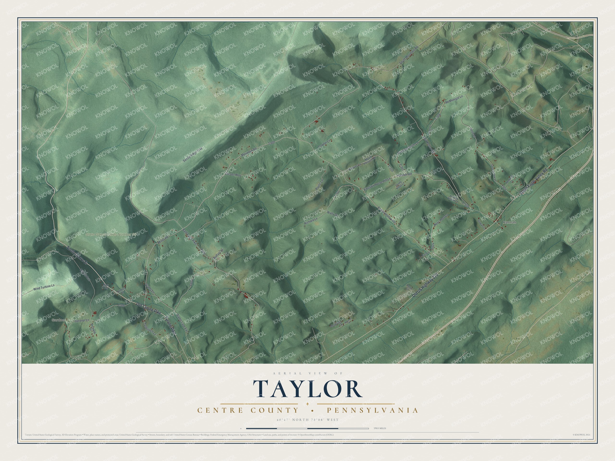 Watermarked full-map preview of Taylor, Pennsylvania