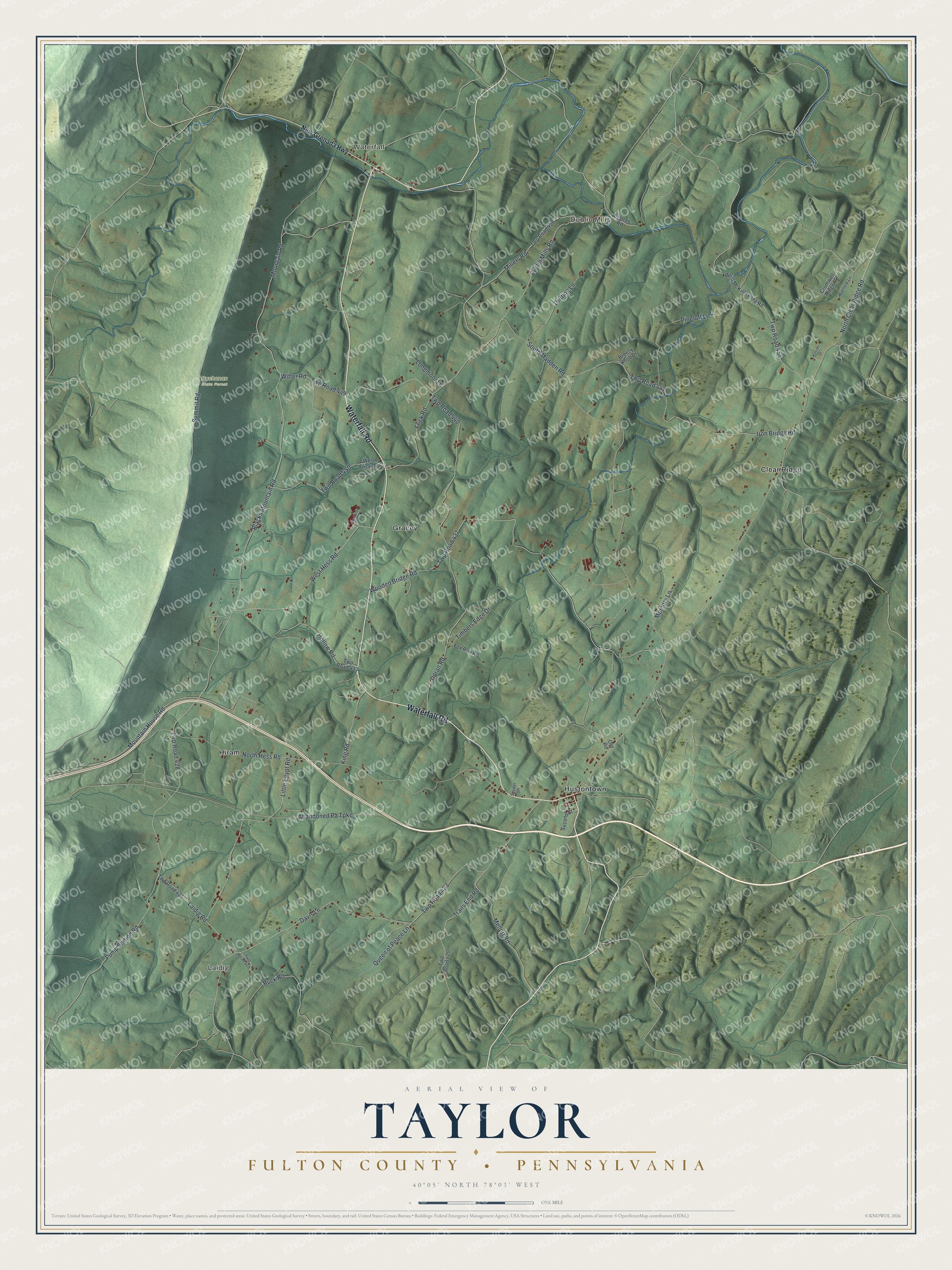 Watermarked full-map preview of Taylor, Pennsylvania