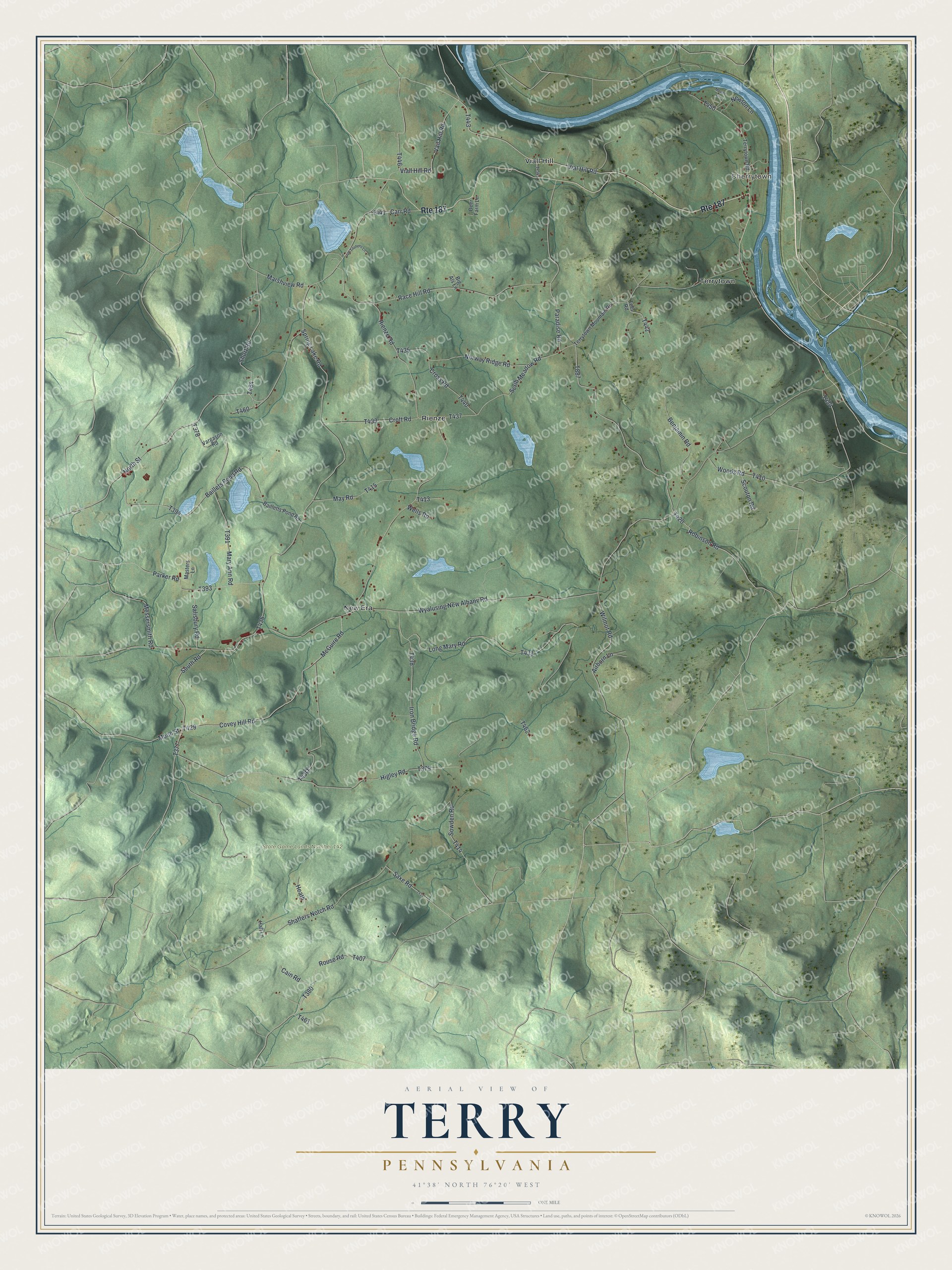 Watermarked full-map preview of Terry, Pennsylvania