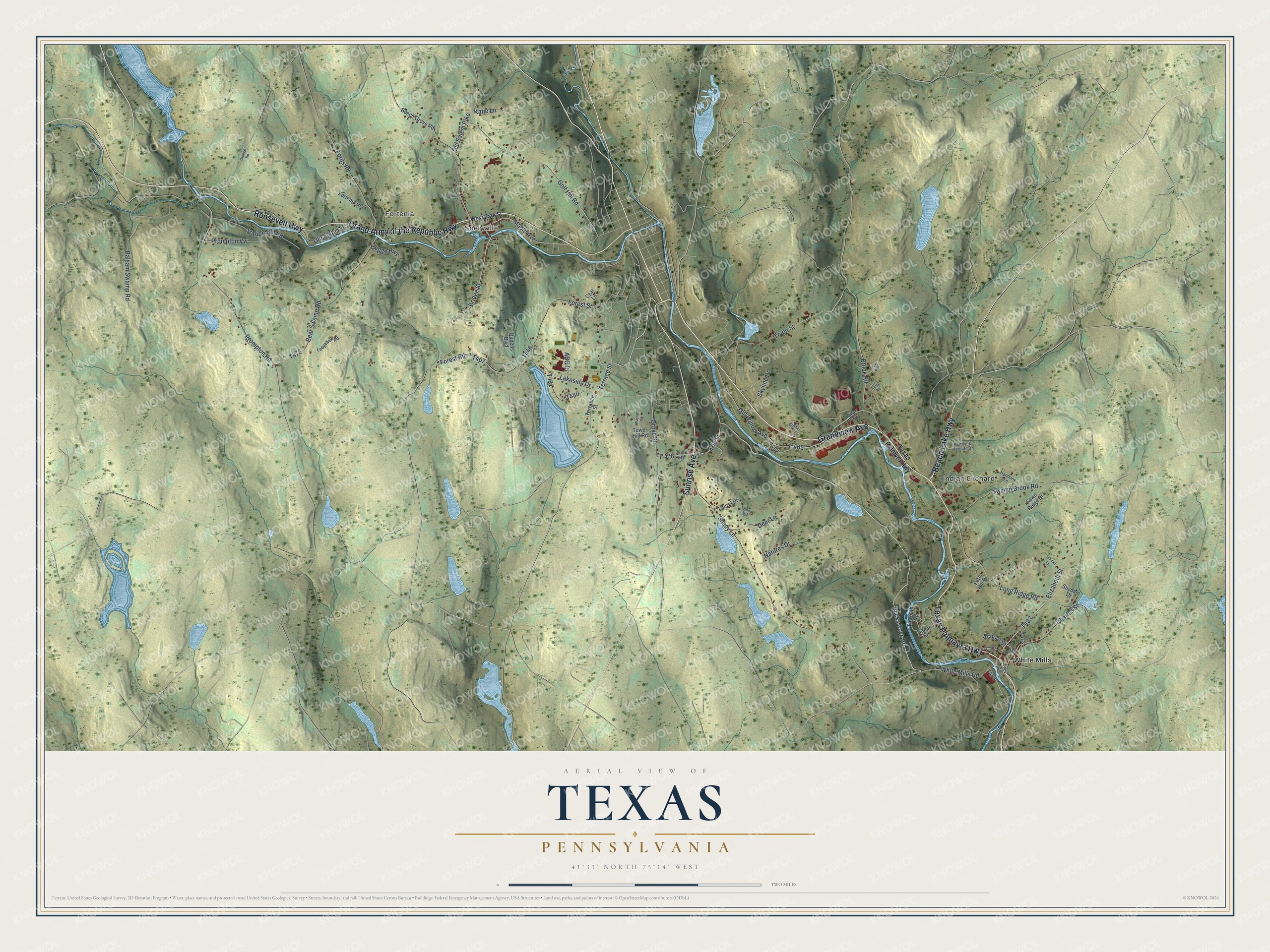 Watermarked full-map preview of Texas, Pennsylvania