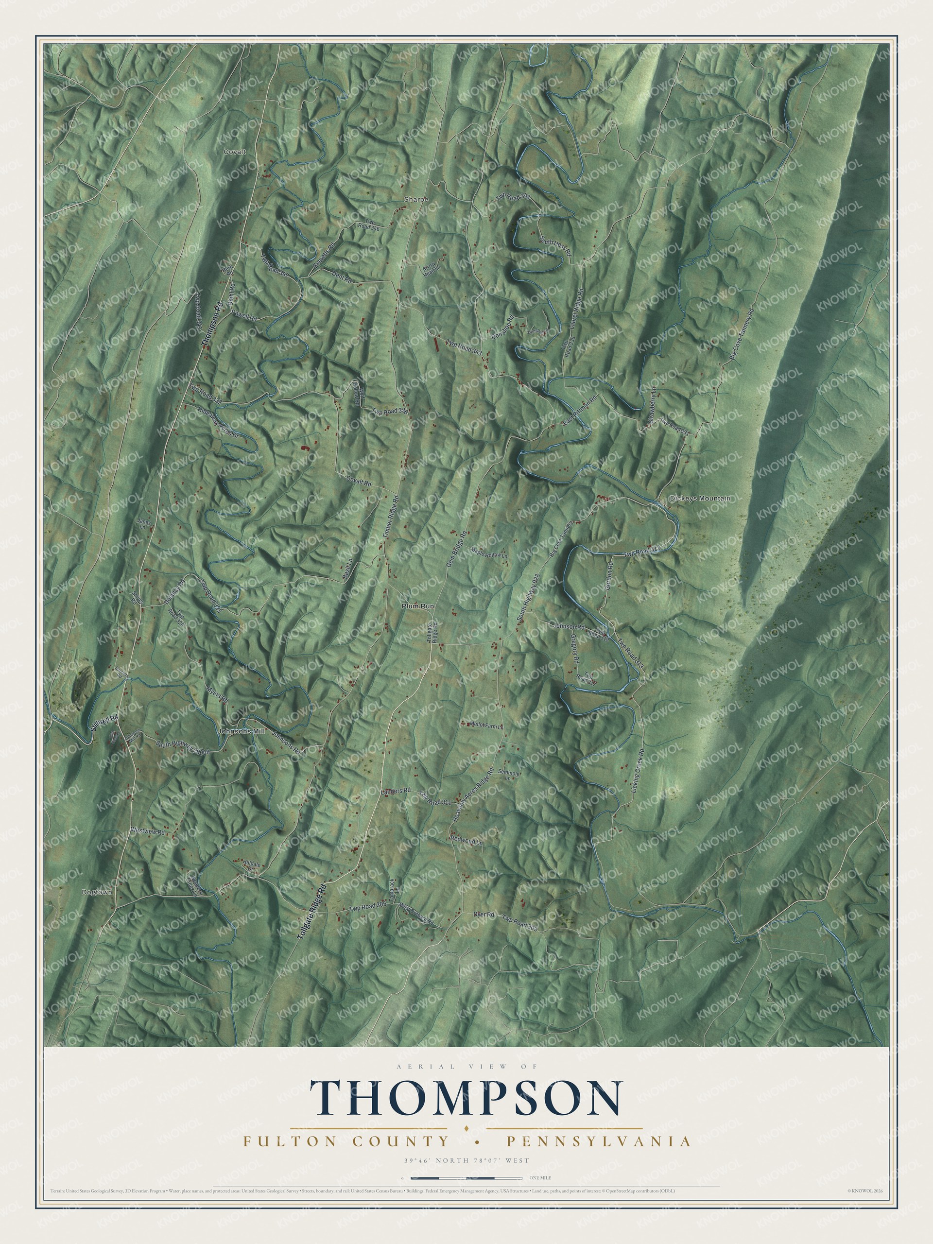 Watermarked full-map preview of Thompson, Pennsylvania