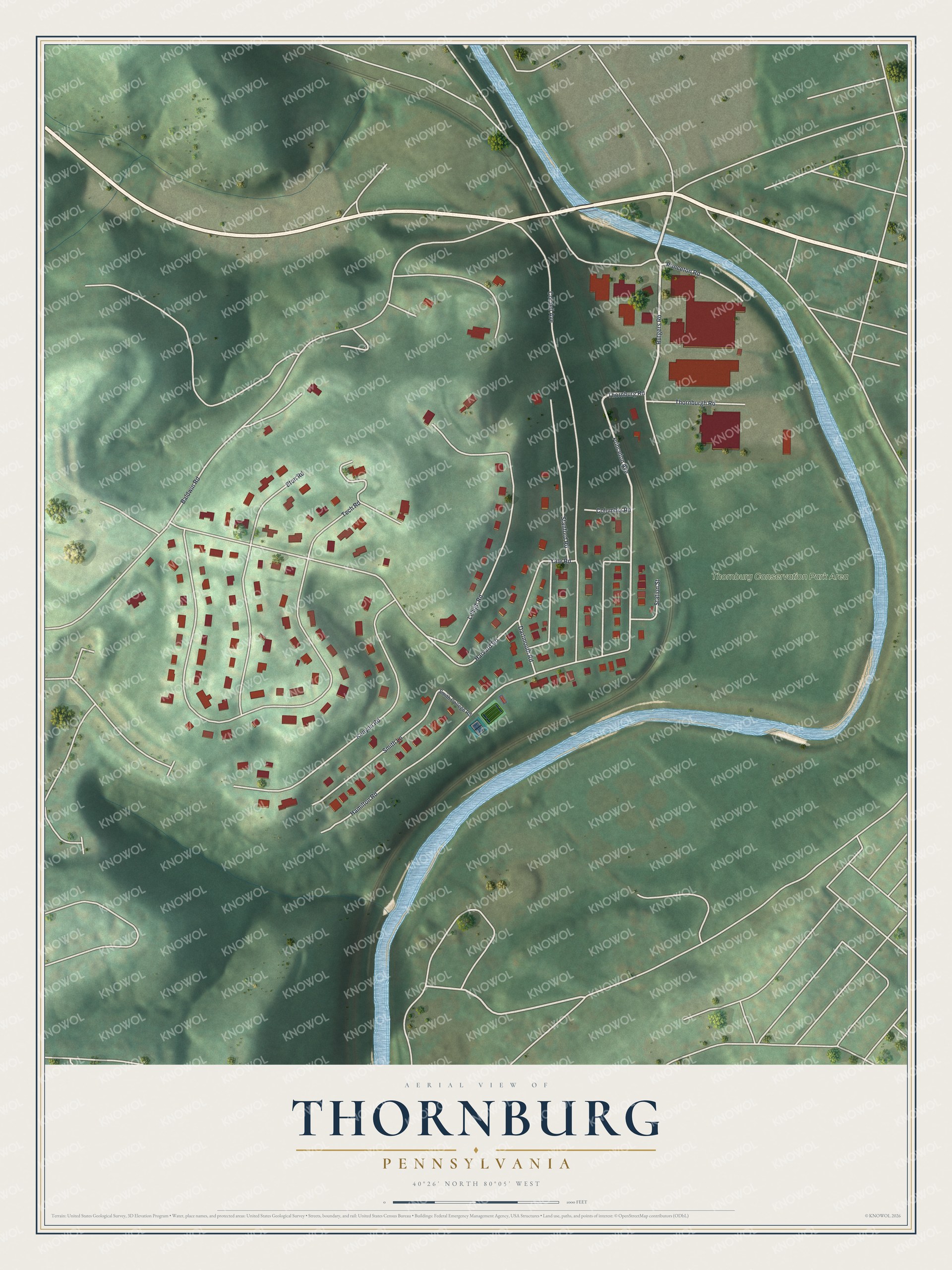 Watermarked full-map preview of Thornburg, Pennsylvania