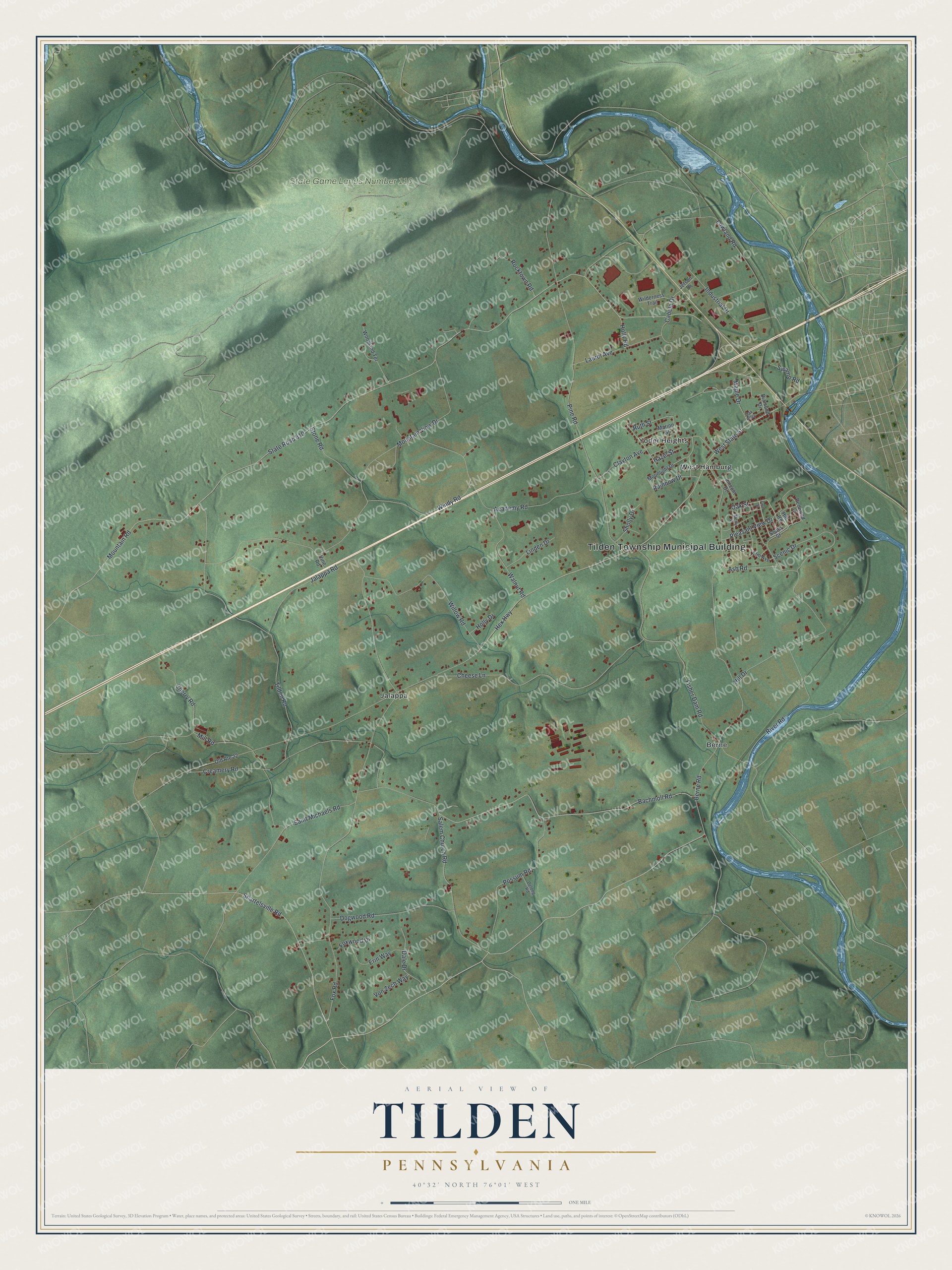 Watermarked full-map preview of Tilden, Pennsylvania