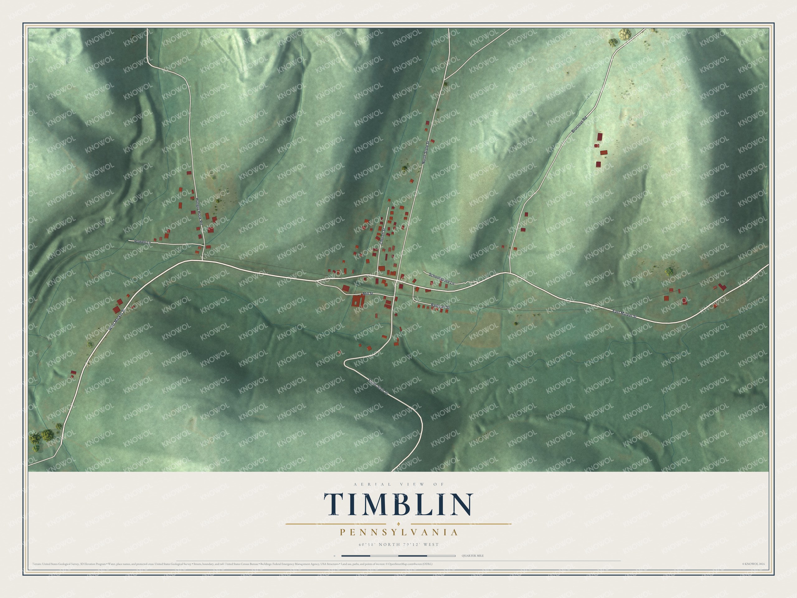 Watermarked full-map preview of Timblin, Pennsylvania