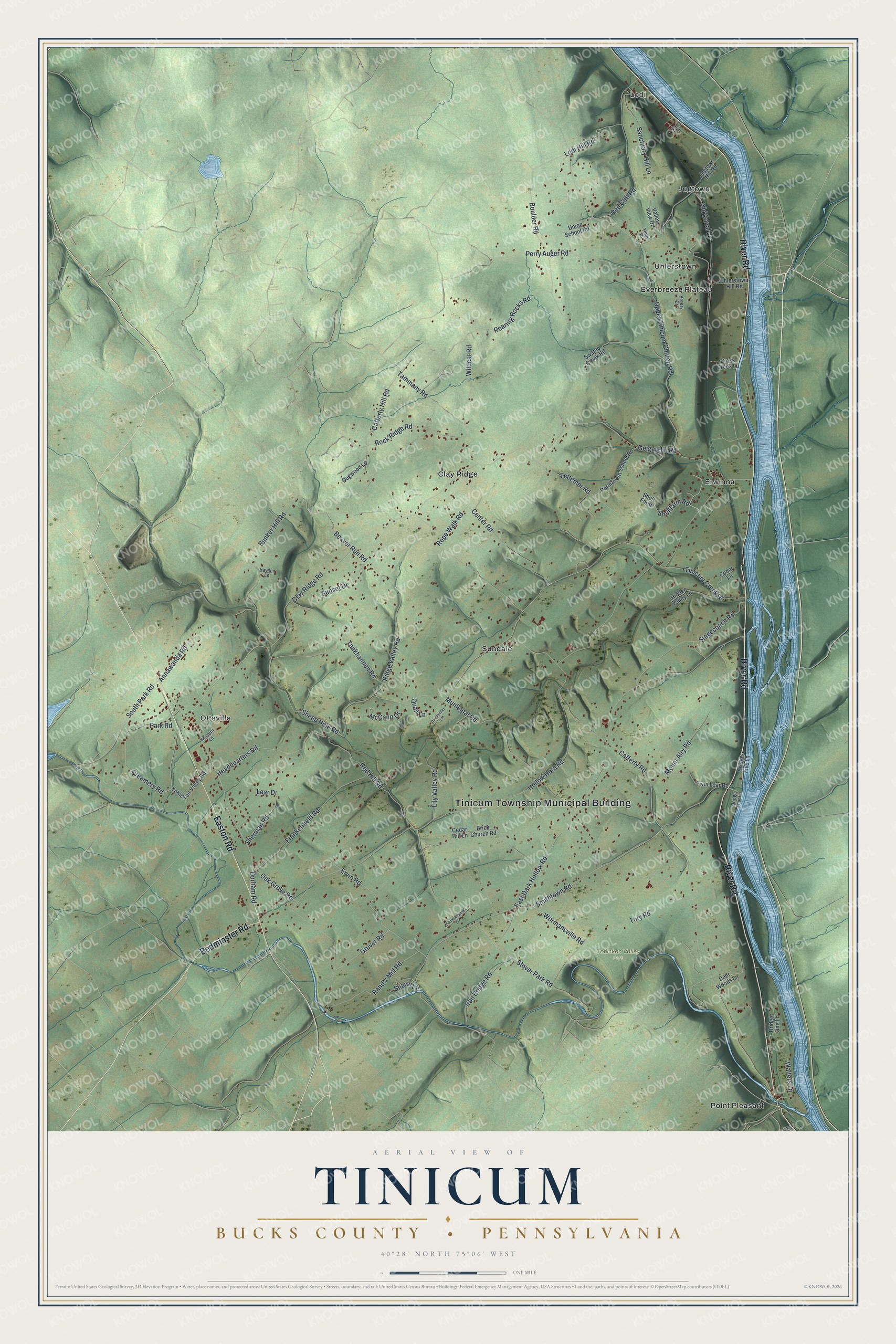 Watermarked full-map preview of Tinicum, Pennsylvania