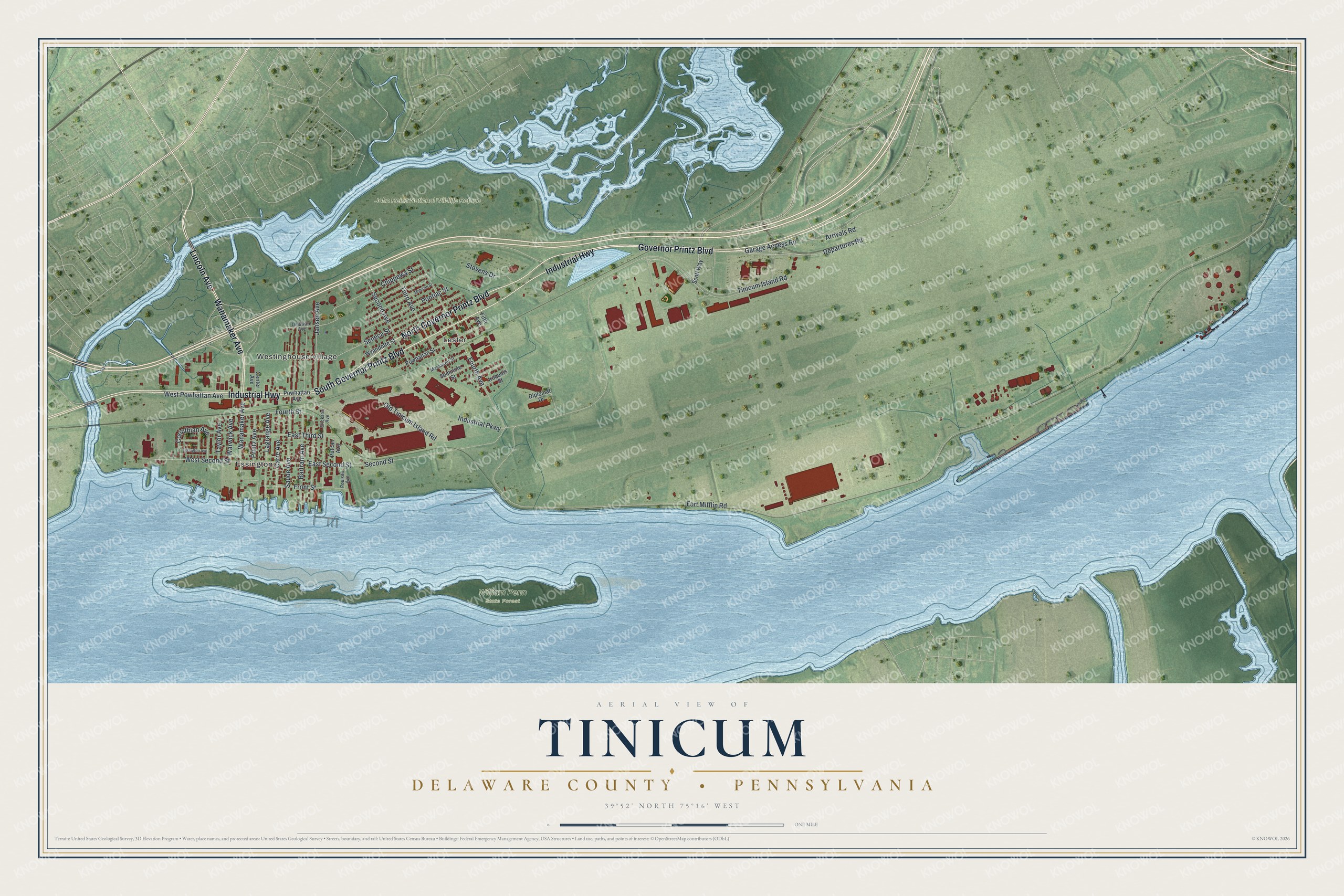 Watermarked full-map preview of Tinicum, Pennsylvania