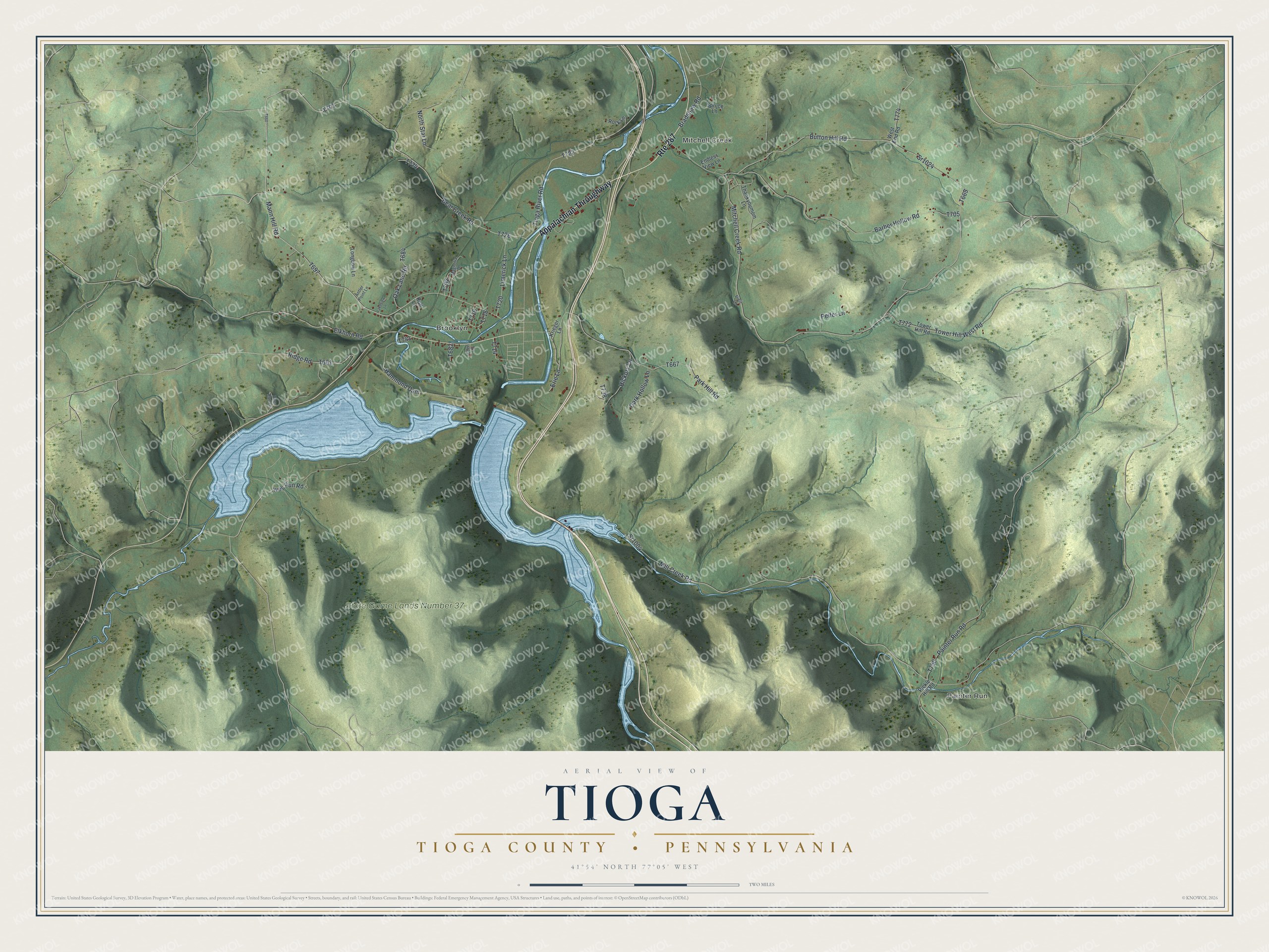 Watermarked full-map preview of Tioga, Pennsylvania