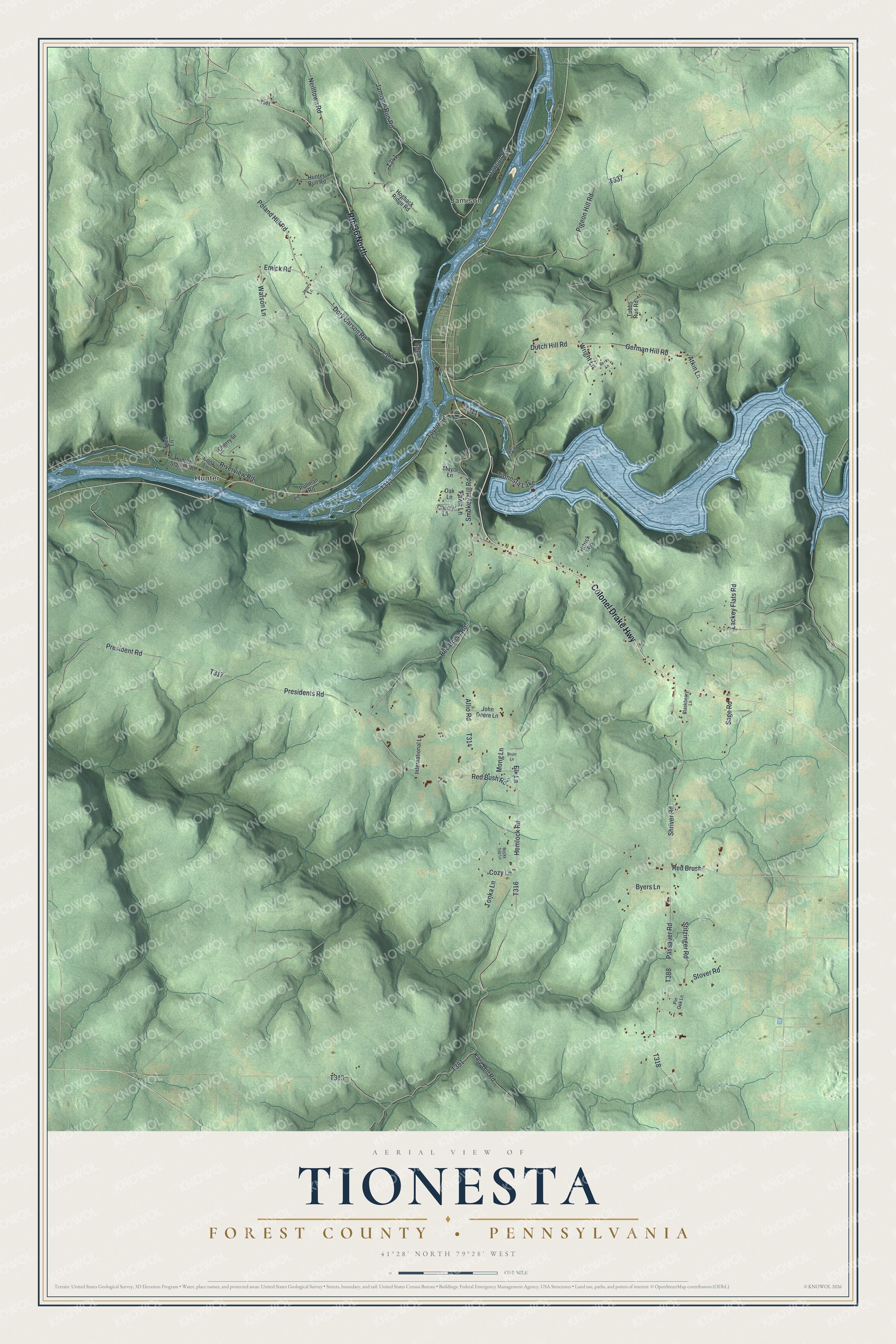 Watermarked full-map preview of Tionesta, Pennsylvania