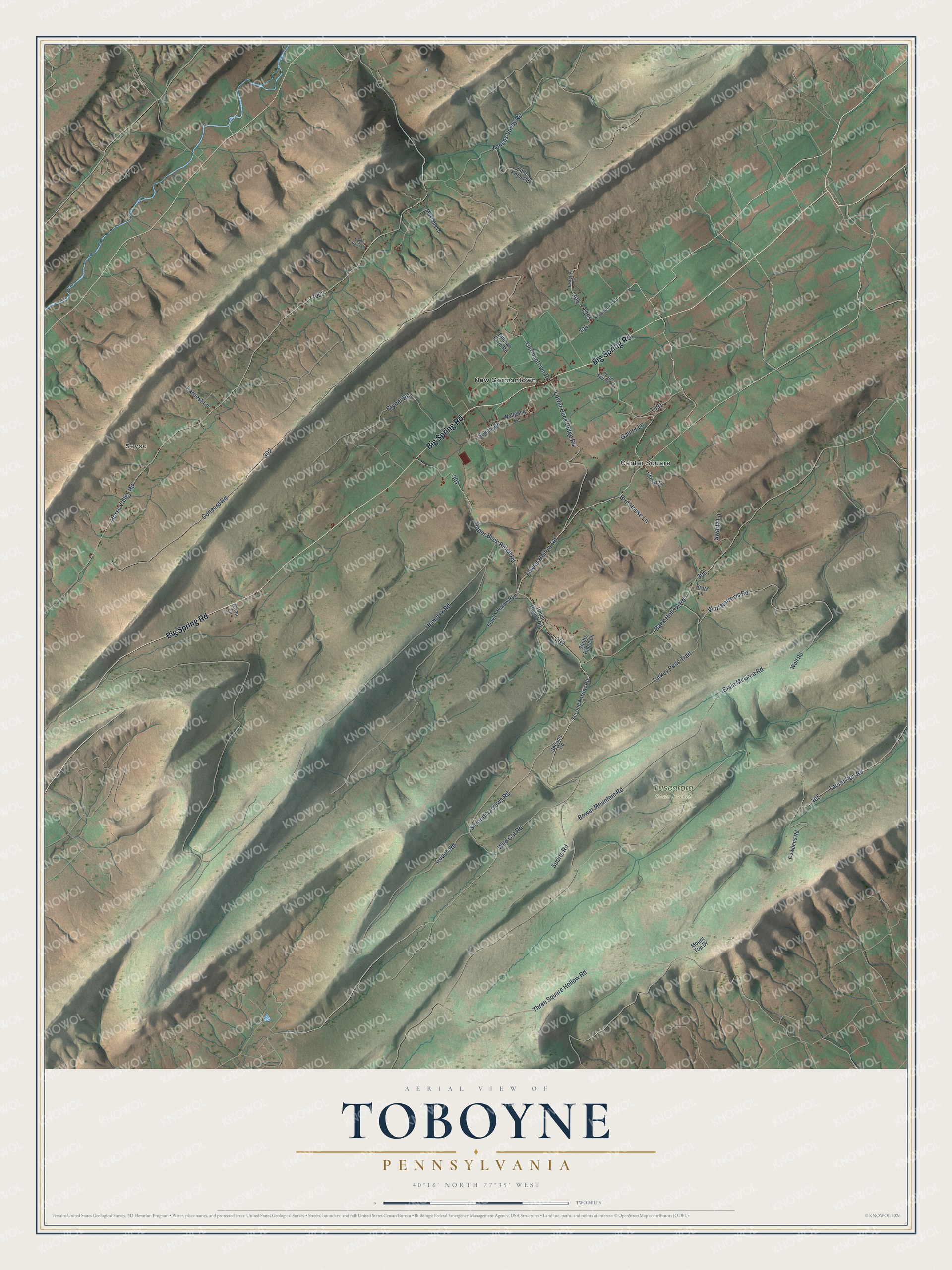 Watermarked full-map preview of Toboyne, Pennsylvania