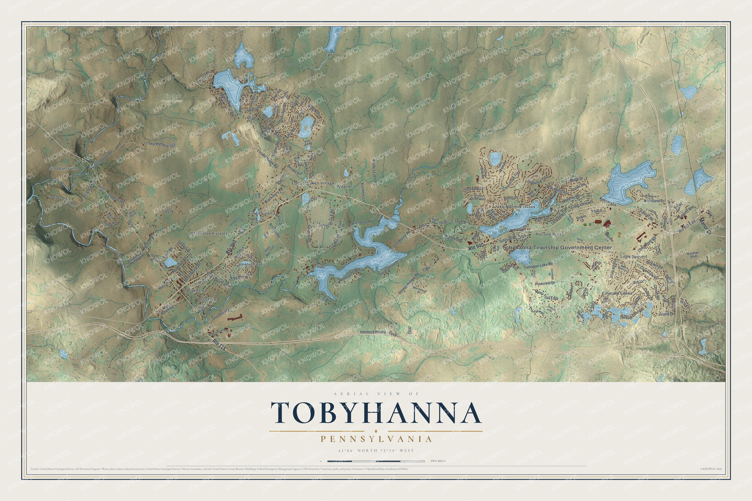 Watermarked full-map preview of Tobyhanna, Pennsylvania