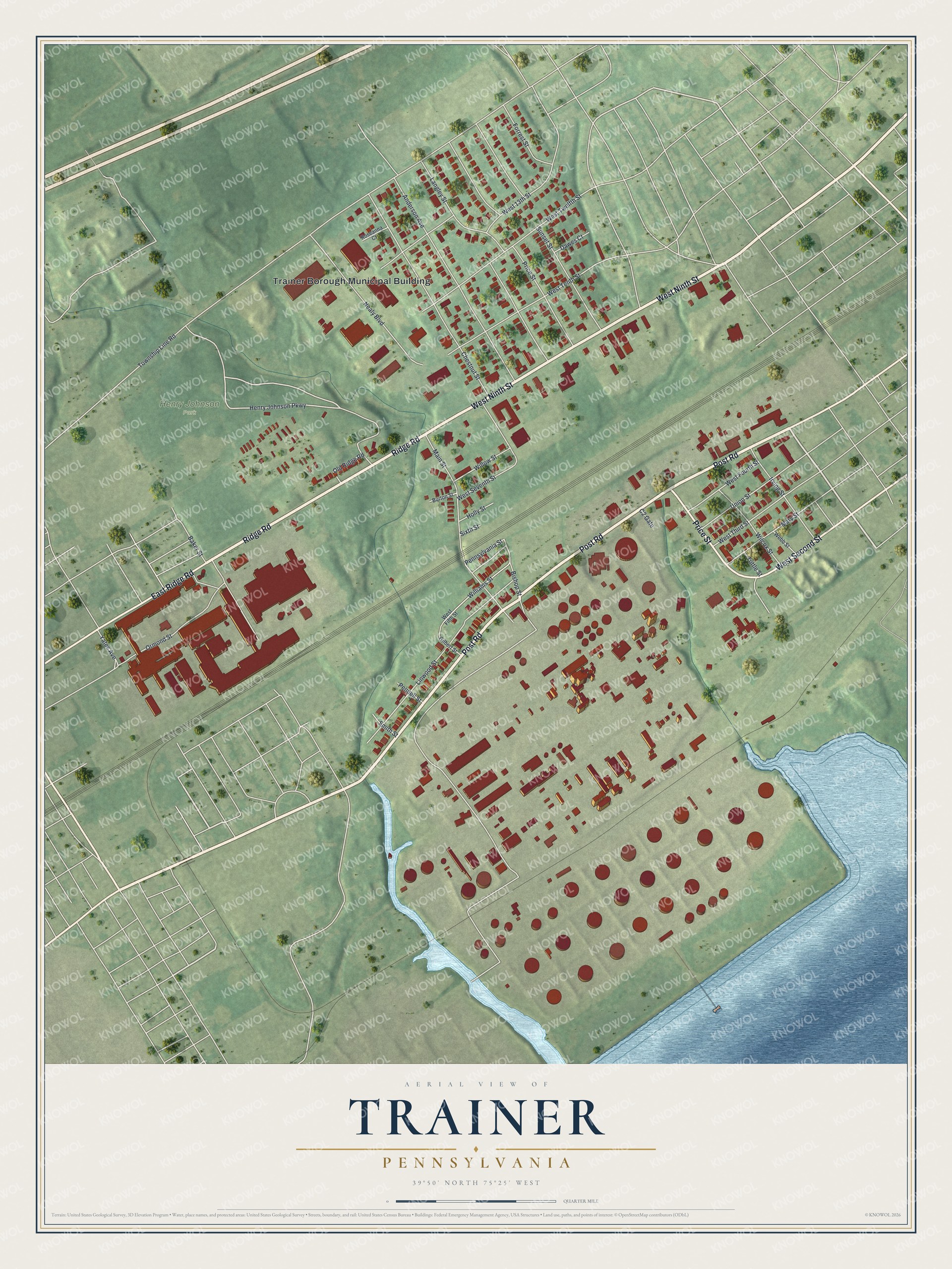 Watermarked full-map preview of Trainer, Pennsylvania