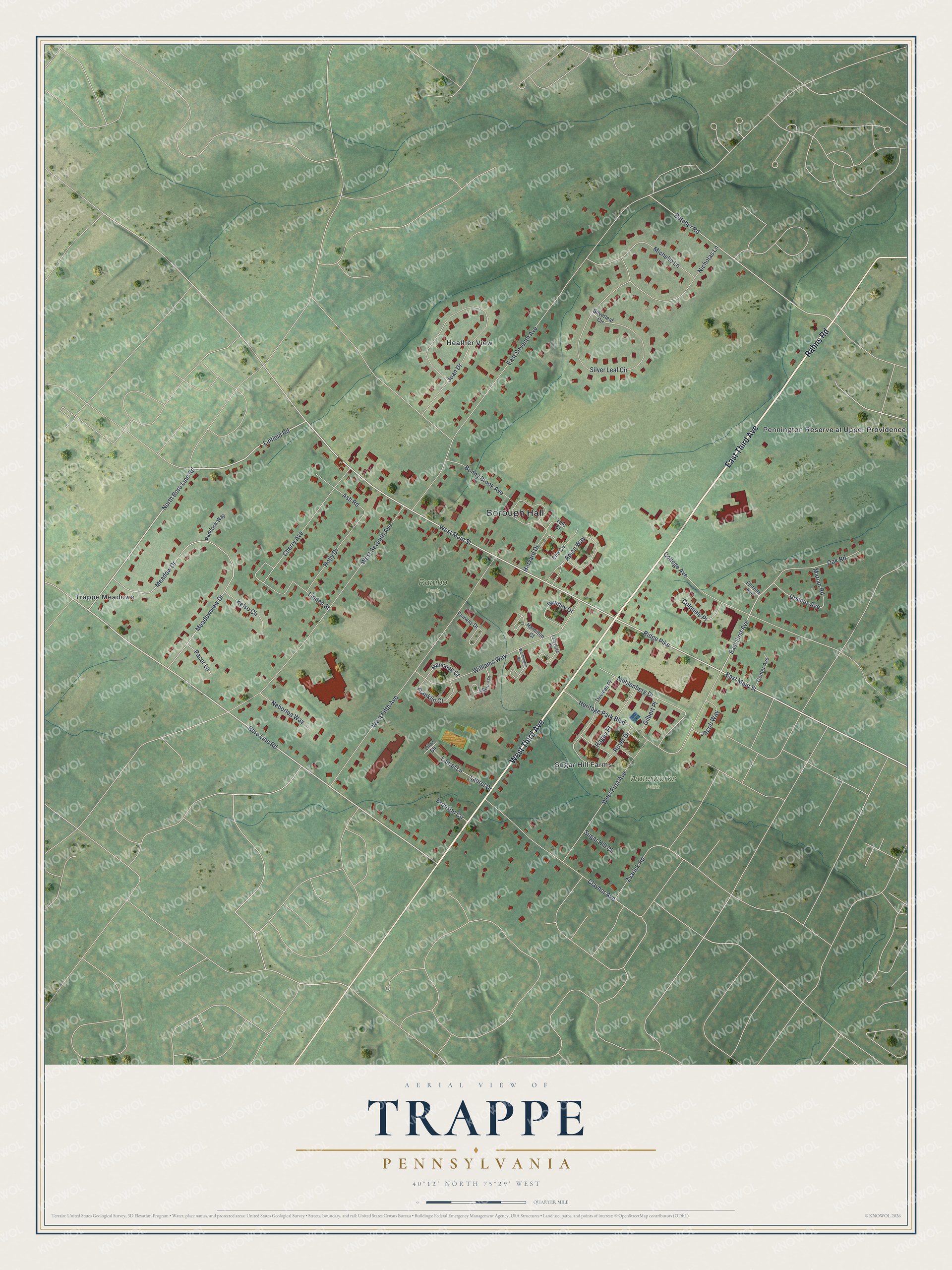 Watermarked full-map preview of Trappe, Pennsylvania