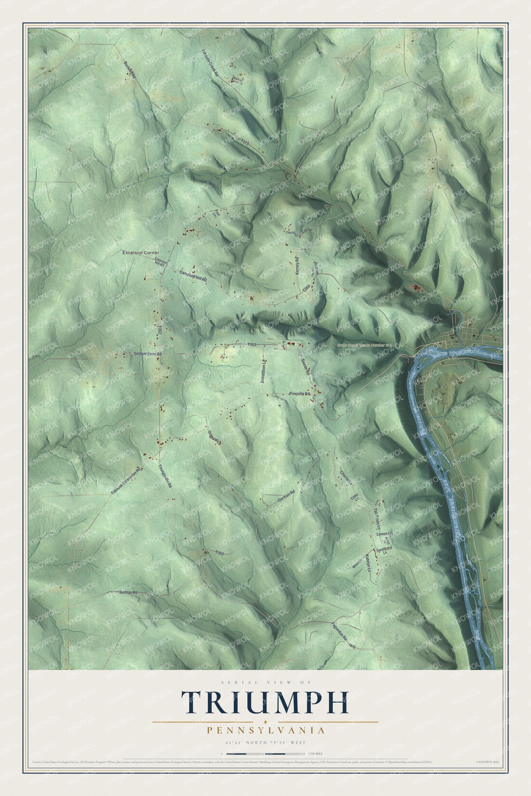 Watermarked full-map preview of Triumph, Pennsylvania