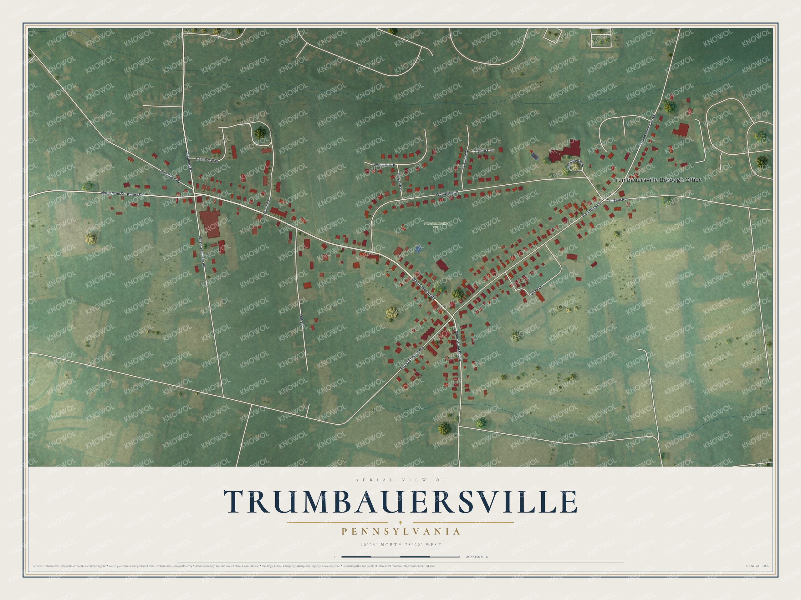 Watermarked full-map preview of Trumbauersville, Pennsylvania
