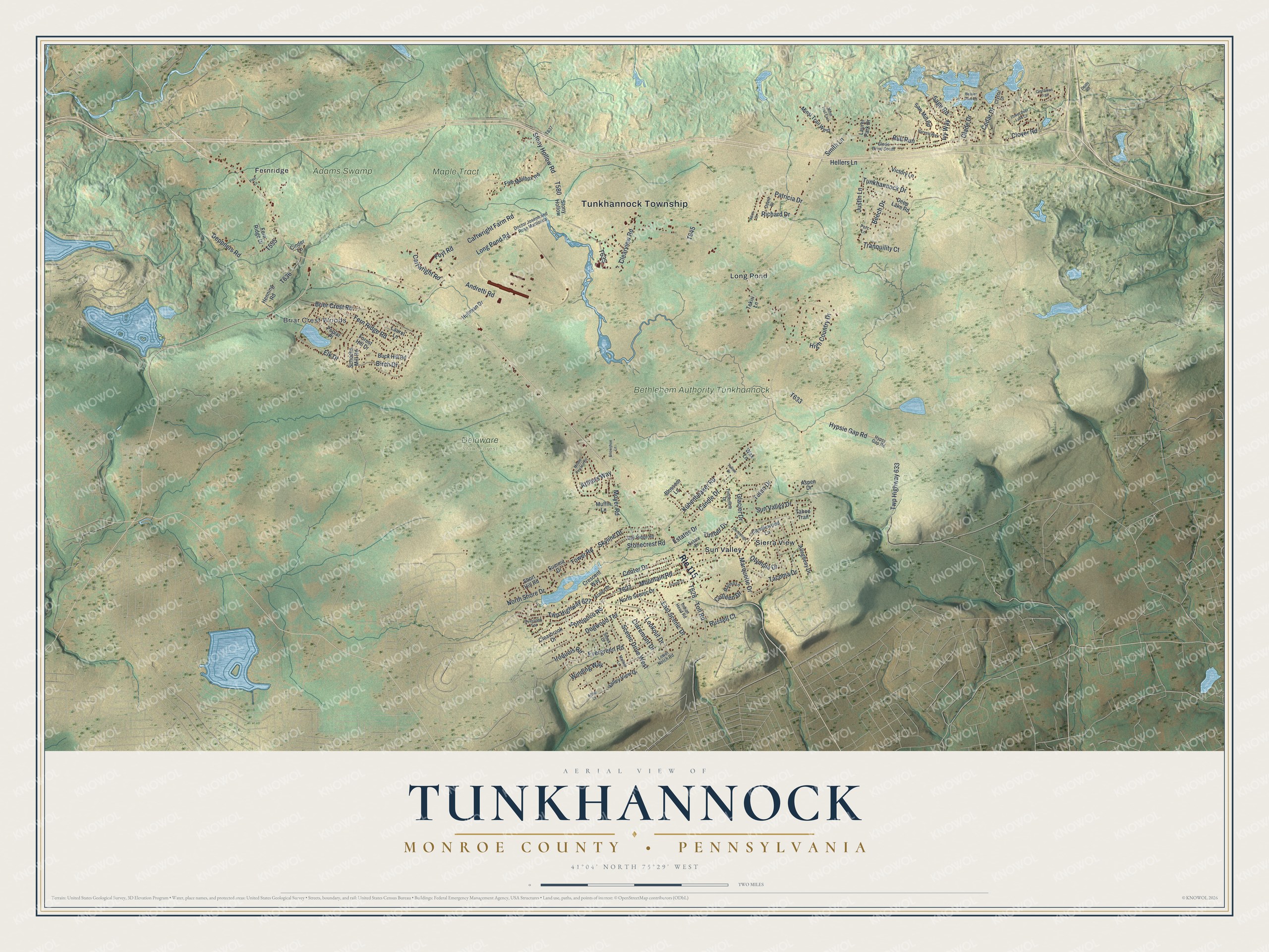 Watermarked full-map preview of Tunkhannock, Pennsylvania