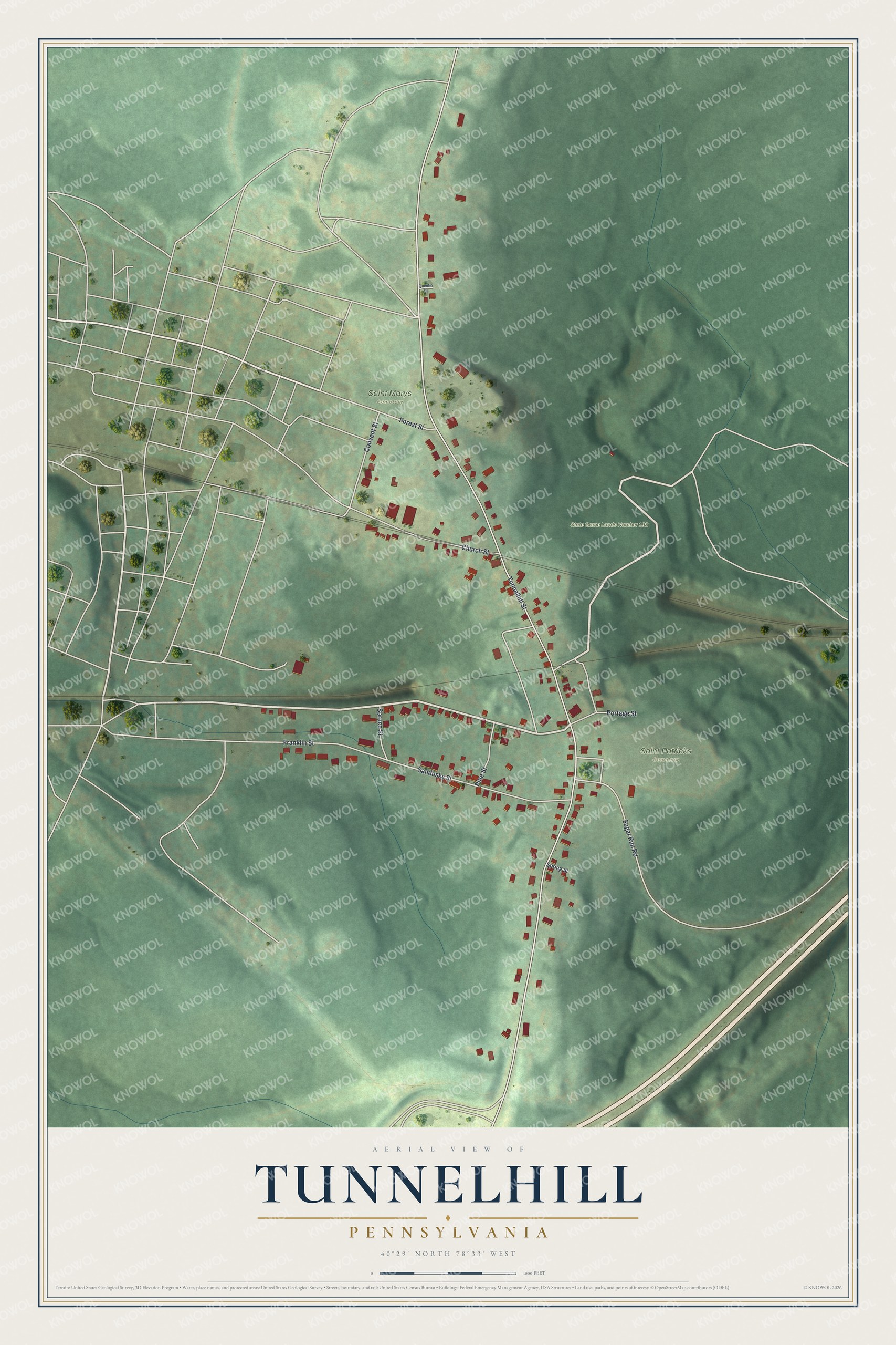 Watermarked full-map preview of Tunnelhill, Pennsylvania