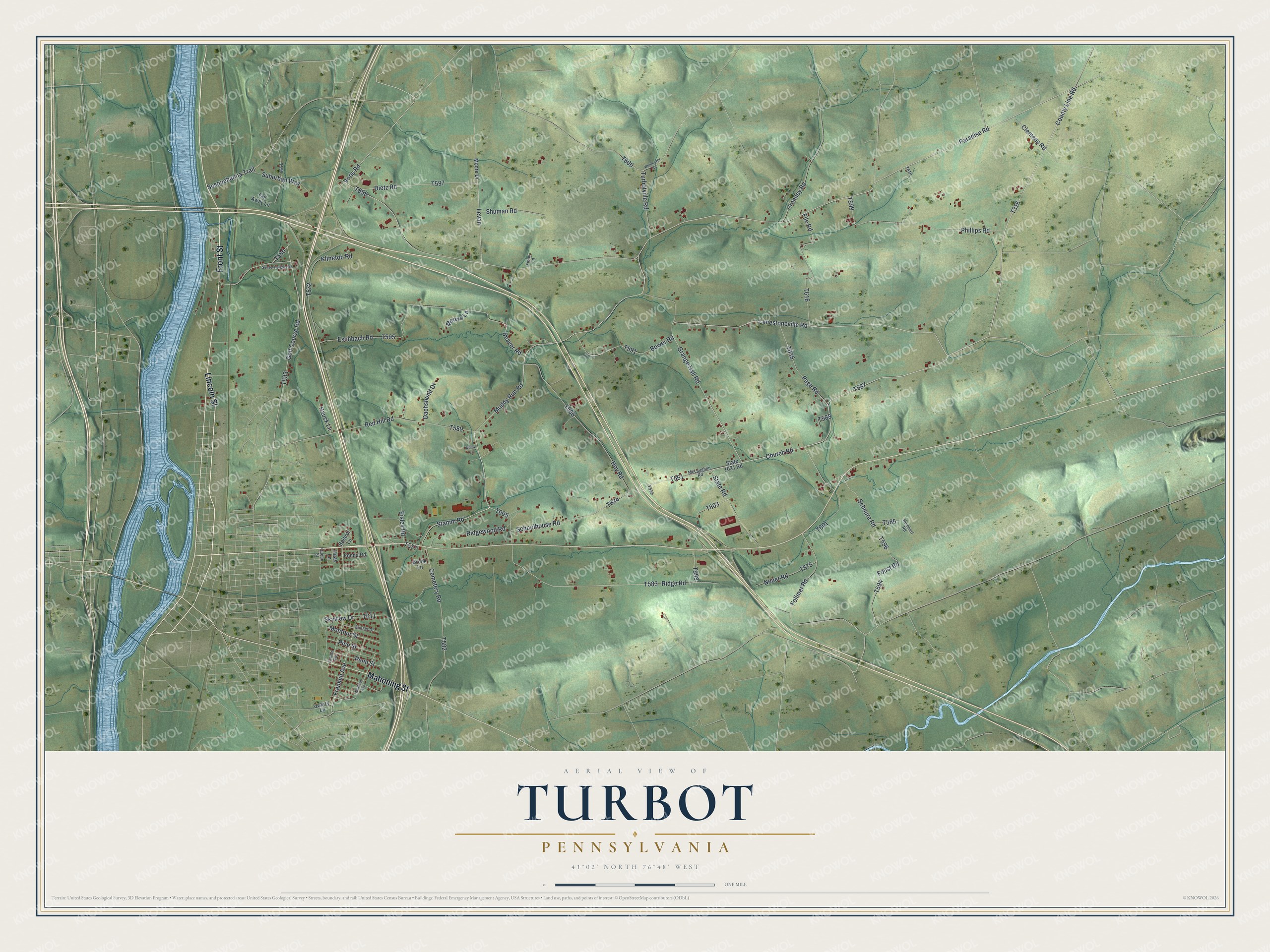 Watermarked full-map preview of Turbot, Pennsylvania
