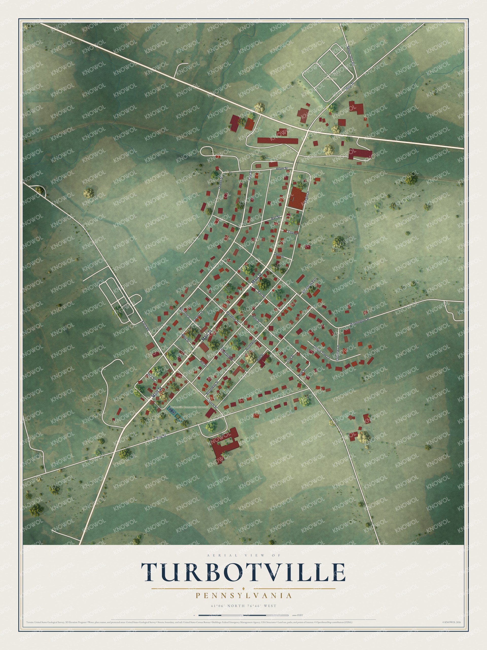 Watermarked full-map preview of Turbotville, Pennsylvania