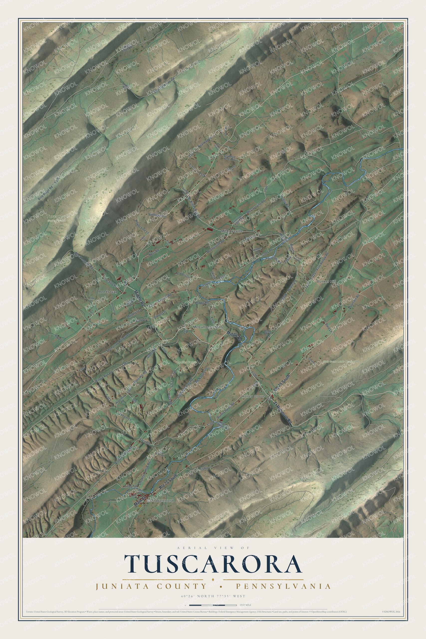 Watermarked full-map preview of Tuscarora, Pennsylvania