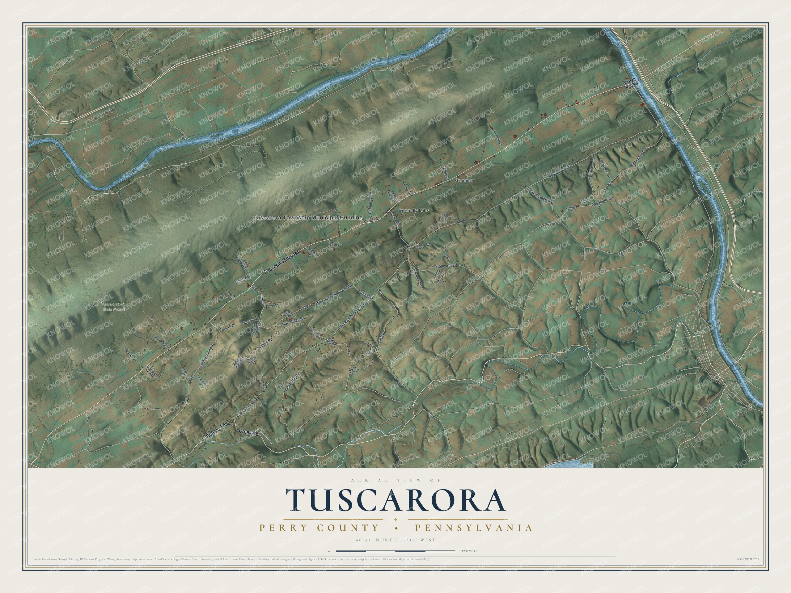 Watermarked full-map preview of Tuscarora, Pennsylvania