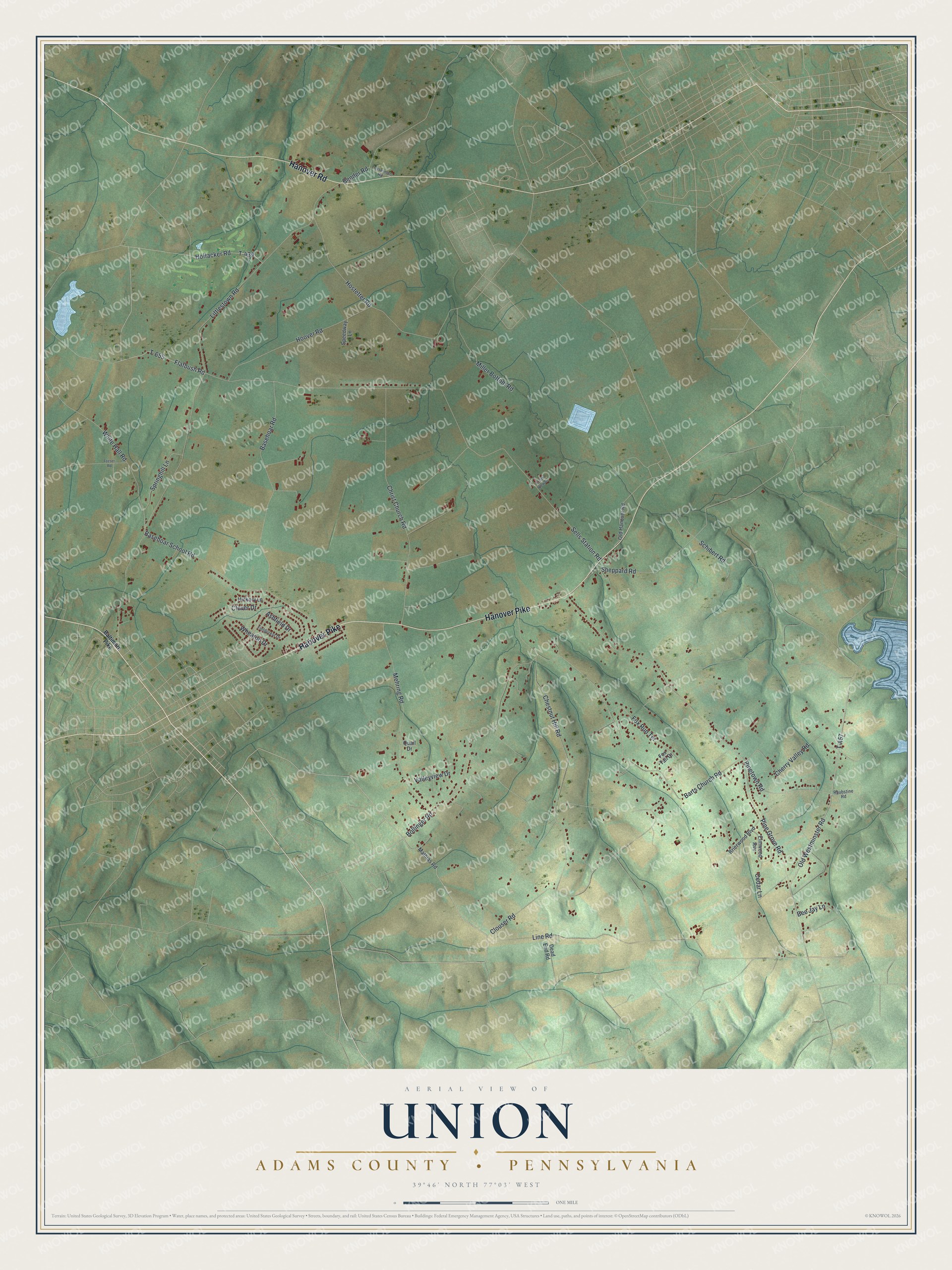 Watermarked full-map preview of Union, Pennsylvania
