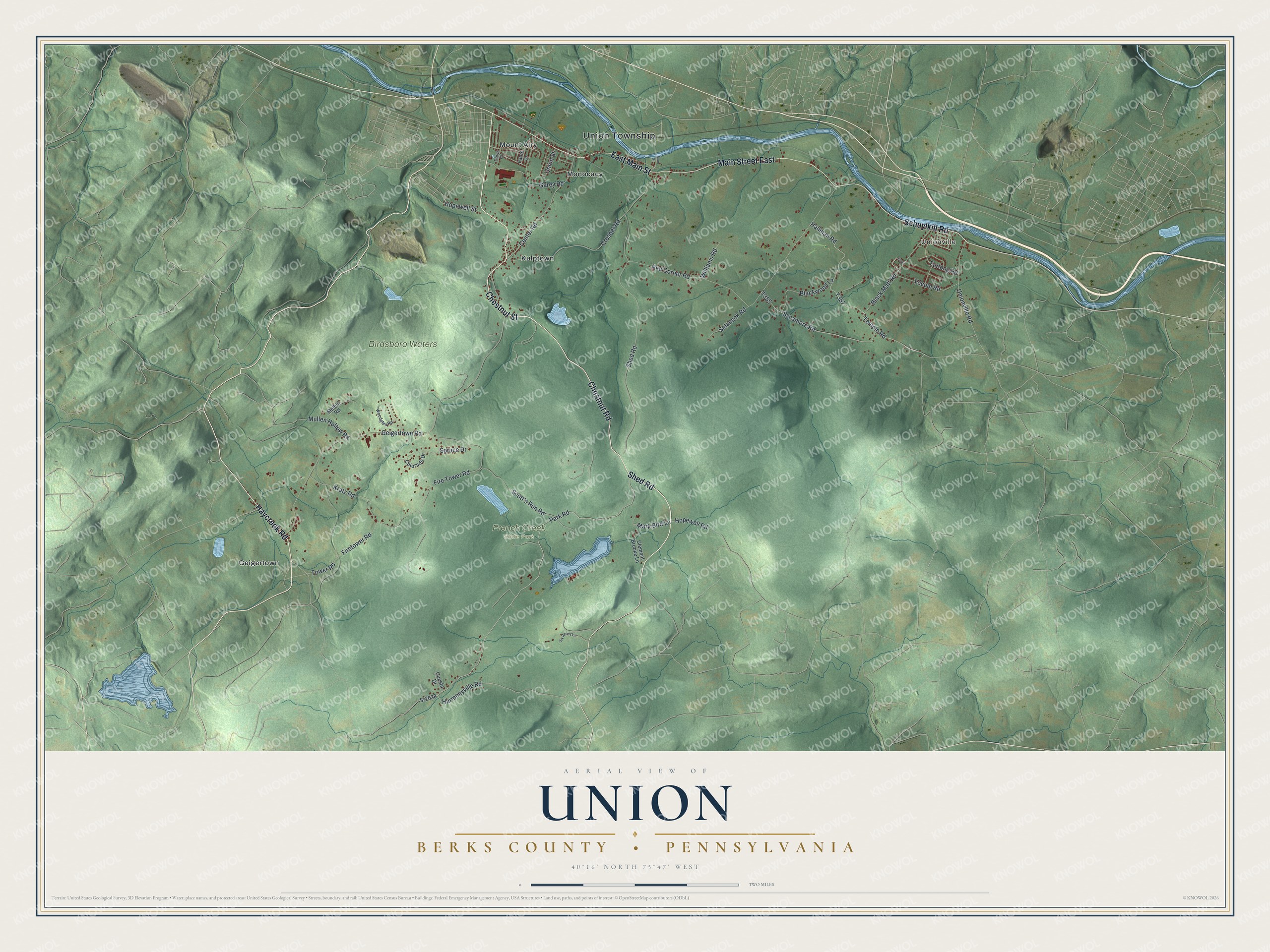Watermarked full-map preview of Union, Pennsylvania