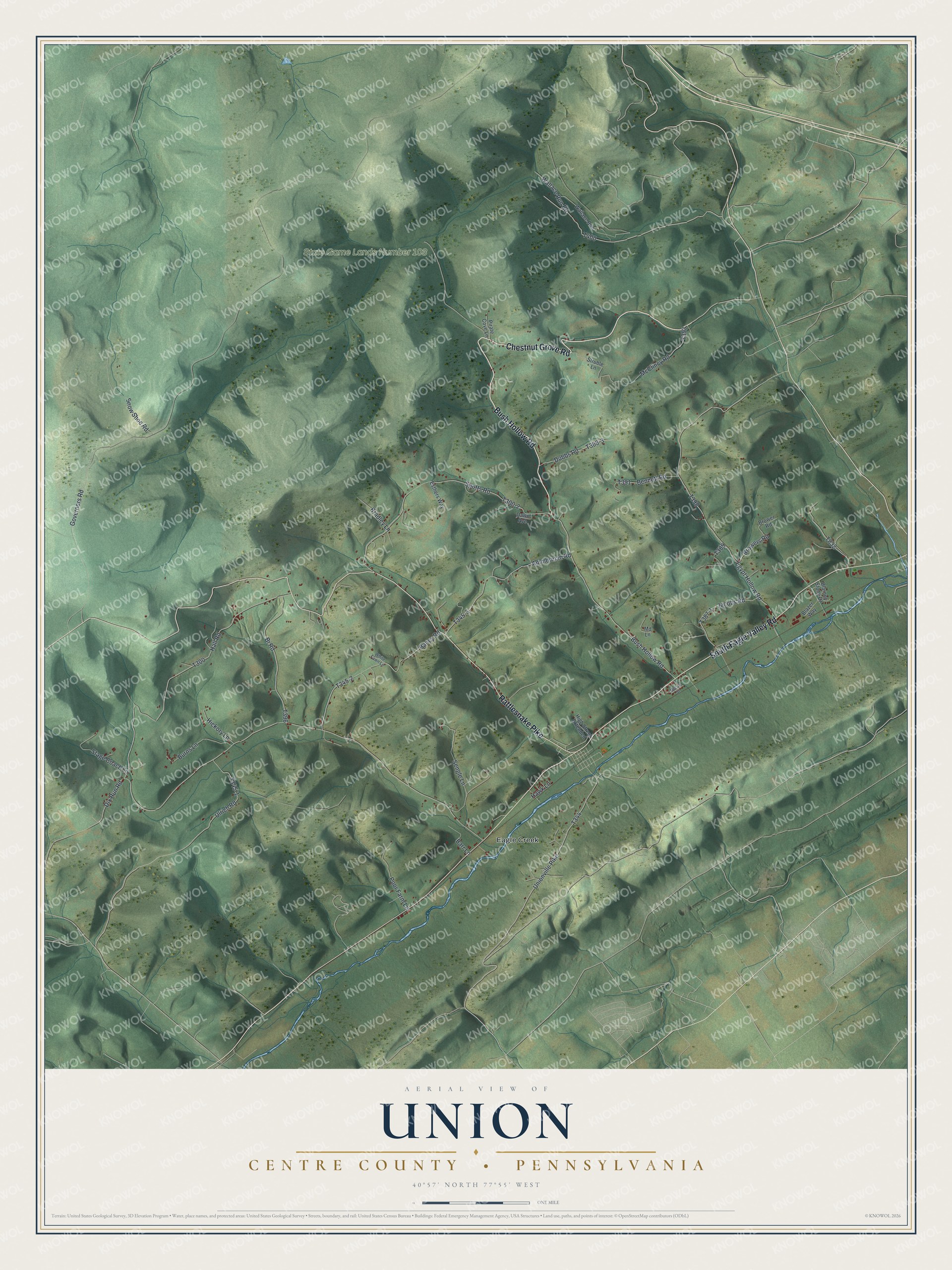 Watermarked full-map preview of Union, Pennsylvania