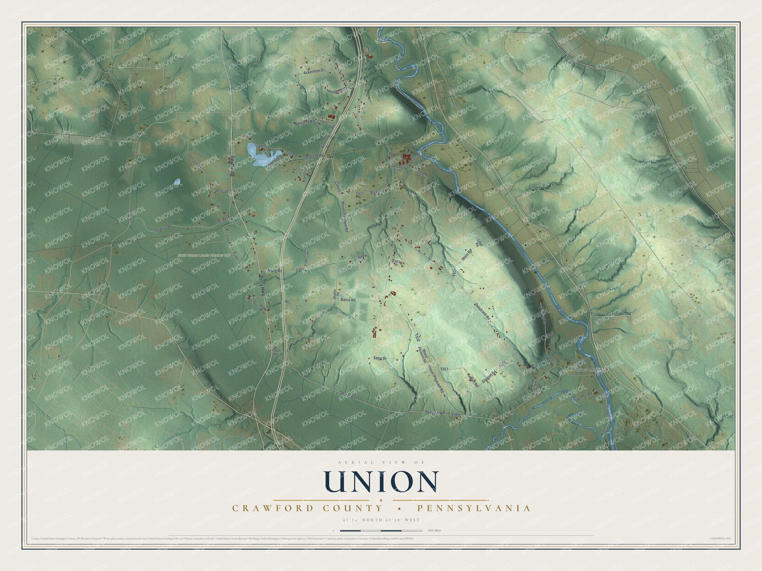 Watermarked full-map preview of Union, Pennsylvania