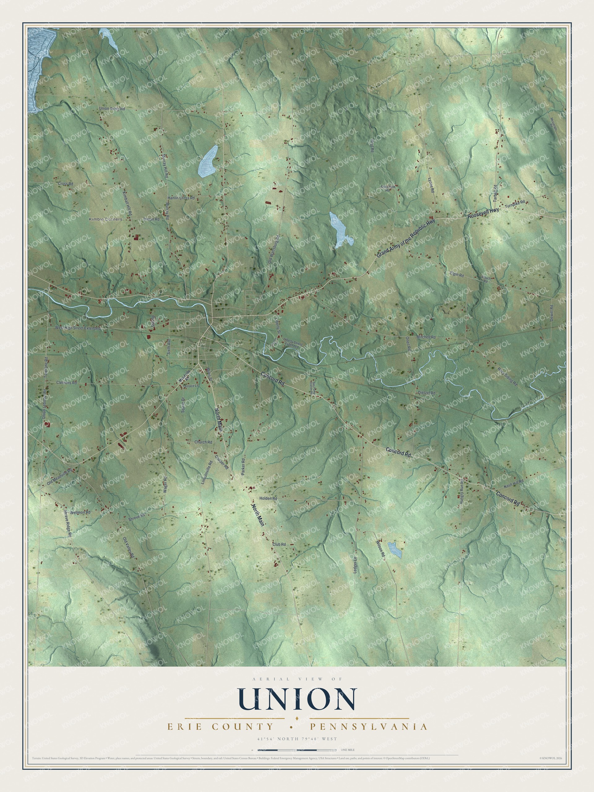 Watermarked full-map preview of Union, Pennsylvania