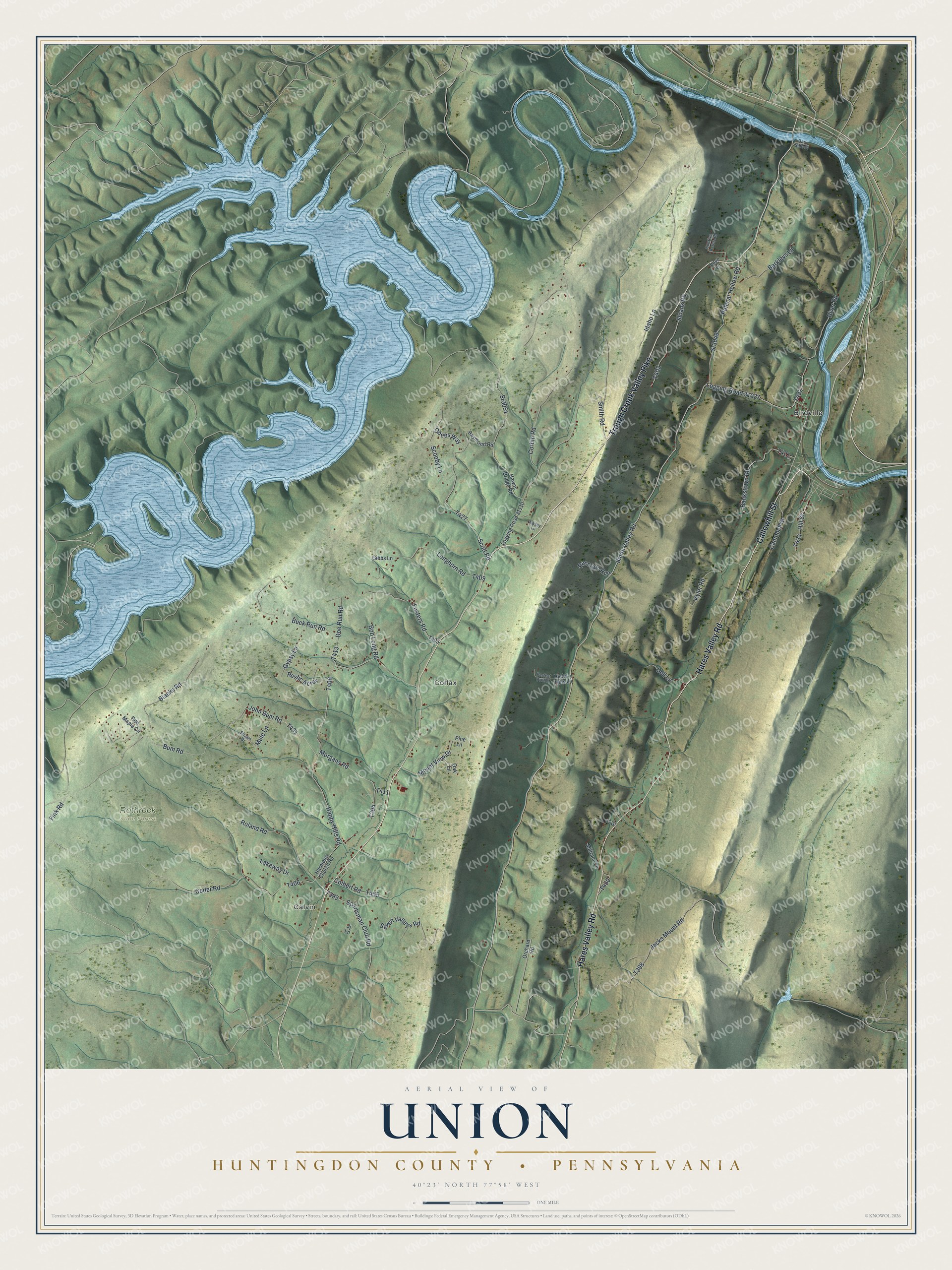 Watermarked full-map preview of Union, Pennsylvania