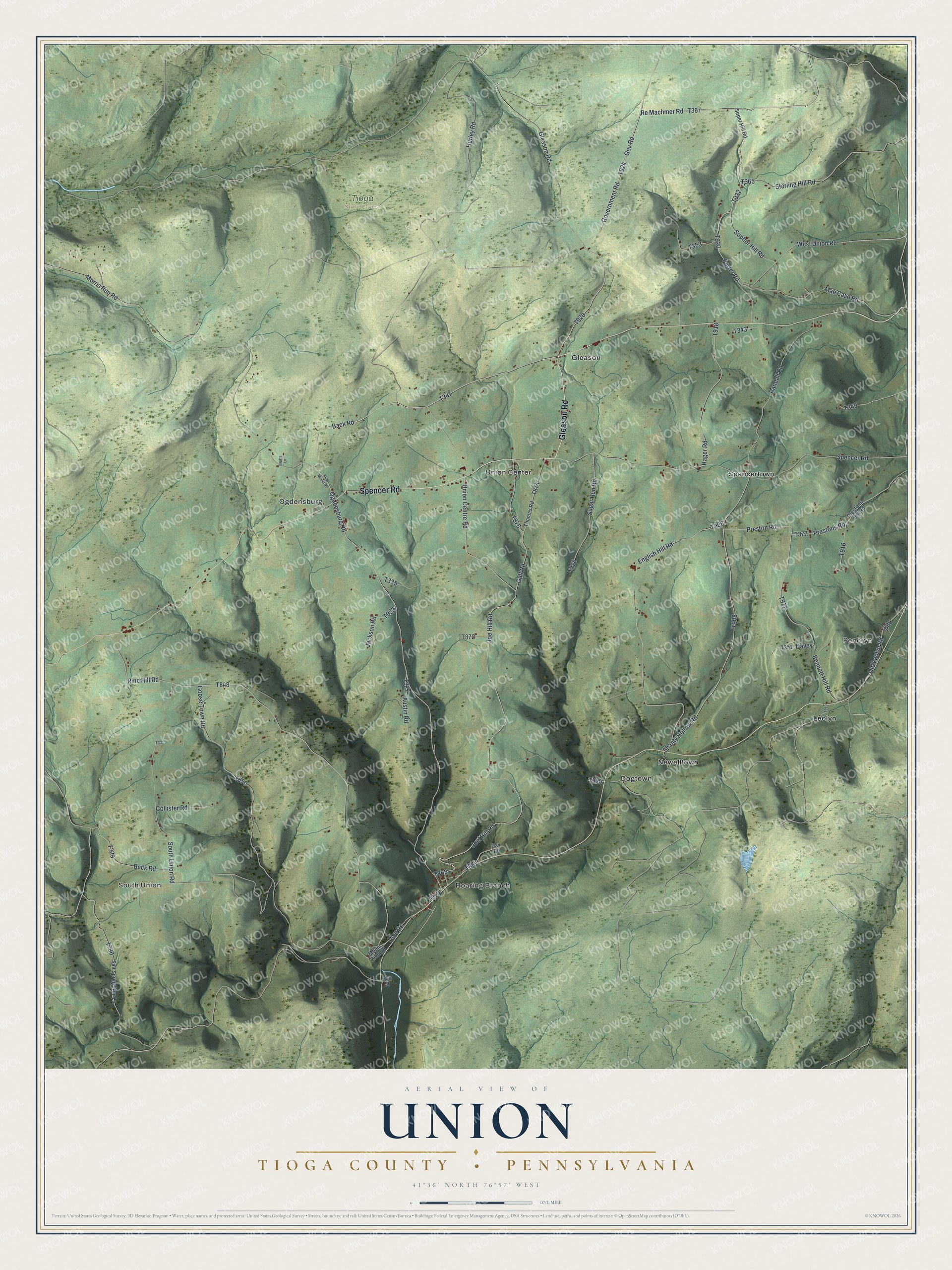 Watermarked full-map preview of Union, Pennsylvania