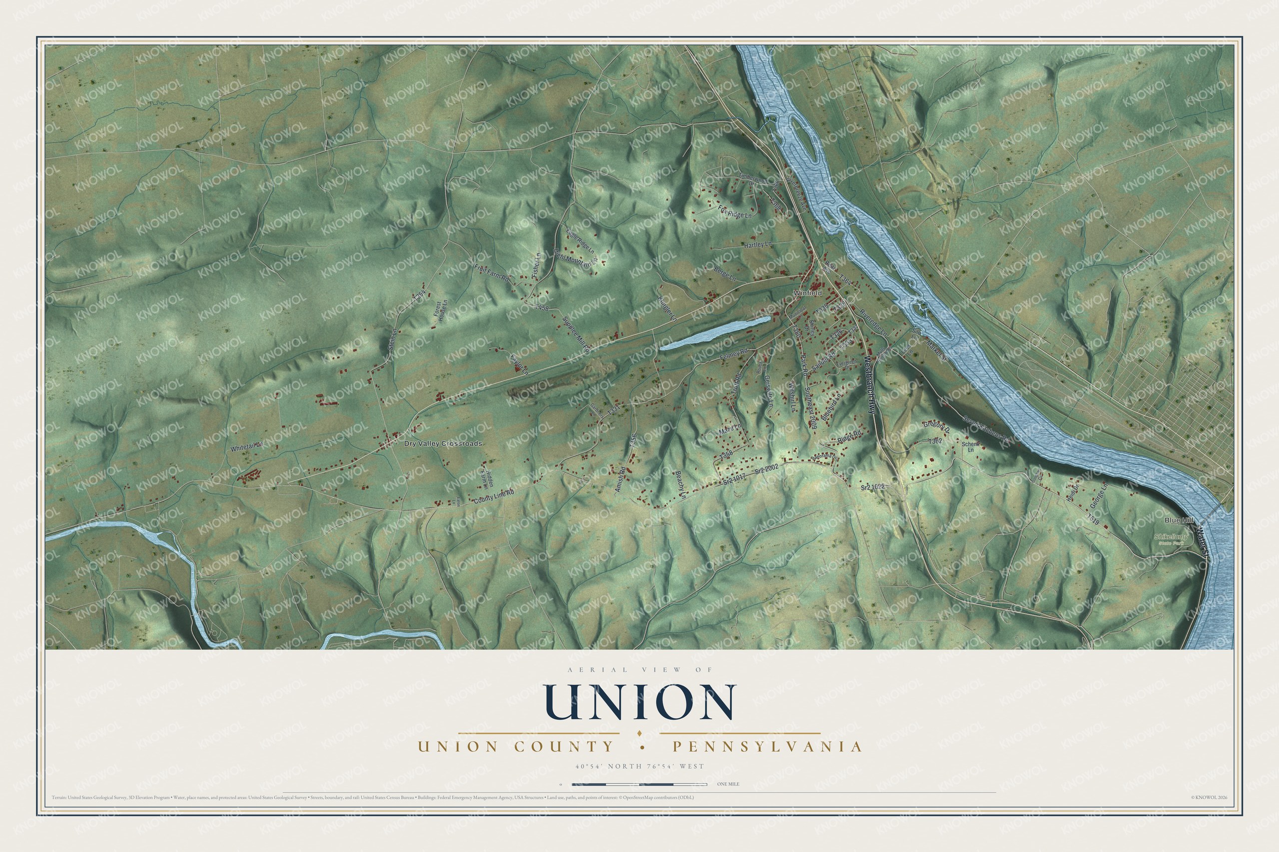 Watermarked full-map preview of Union, Pennsylvania