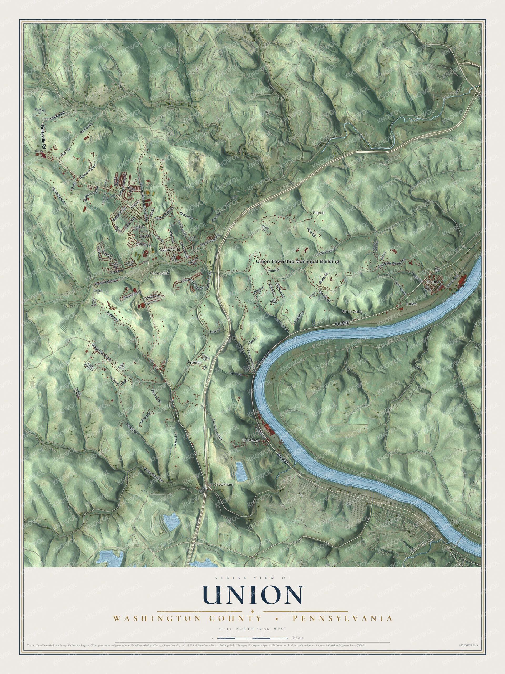 Watermarked full-map preview of Union, Pennsylvania