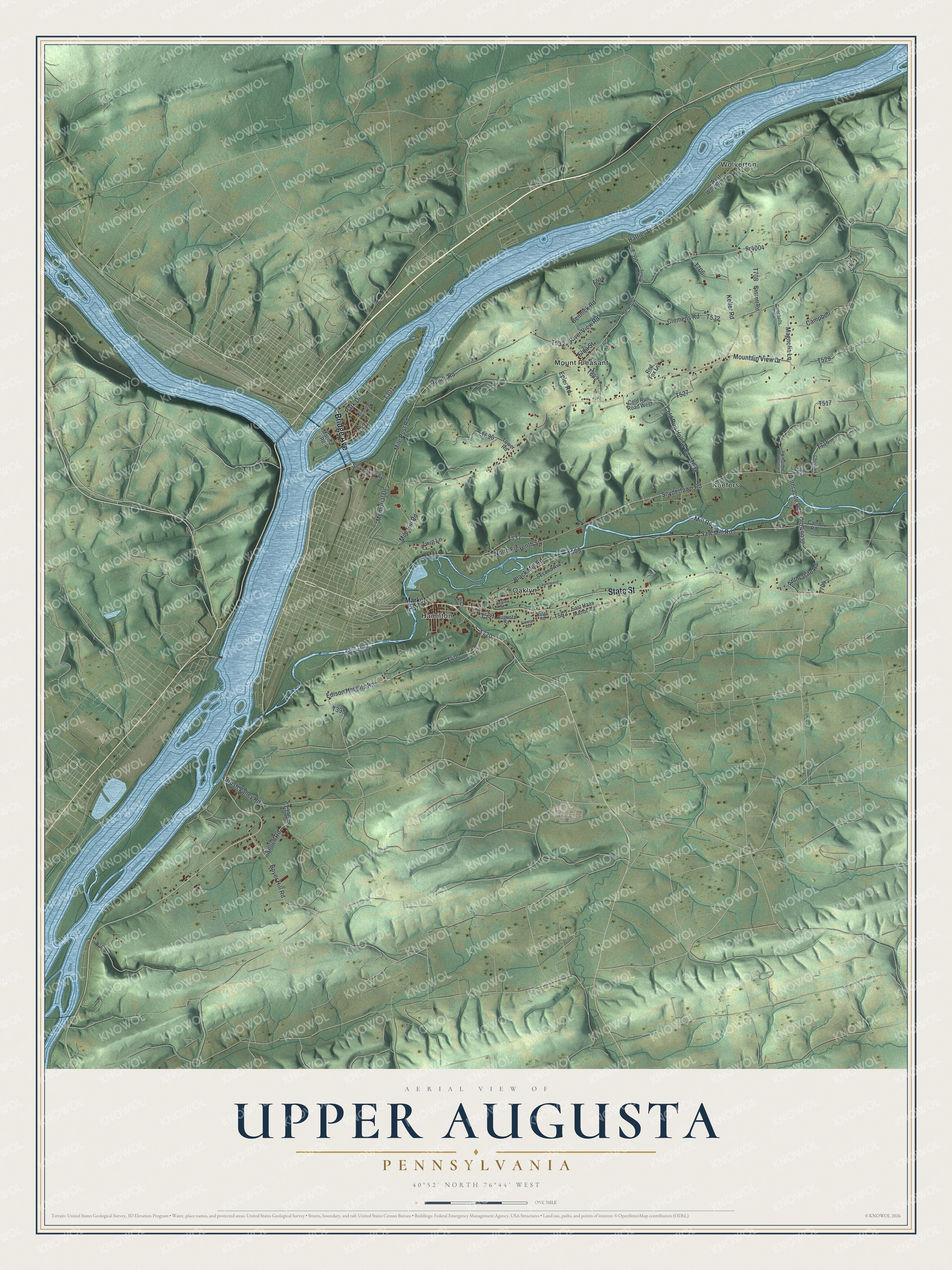 Watermarked full-map preview of Upper Augusta, Pennsylvania