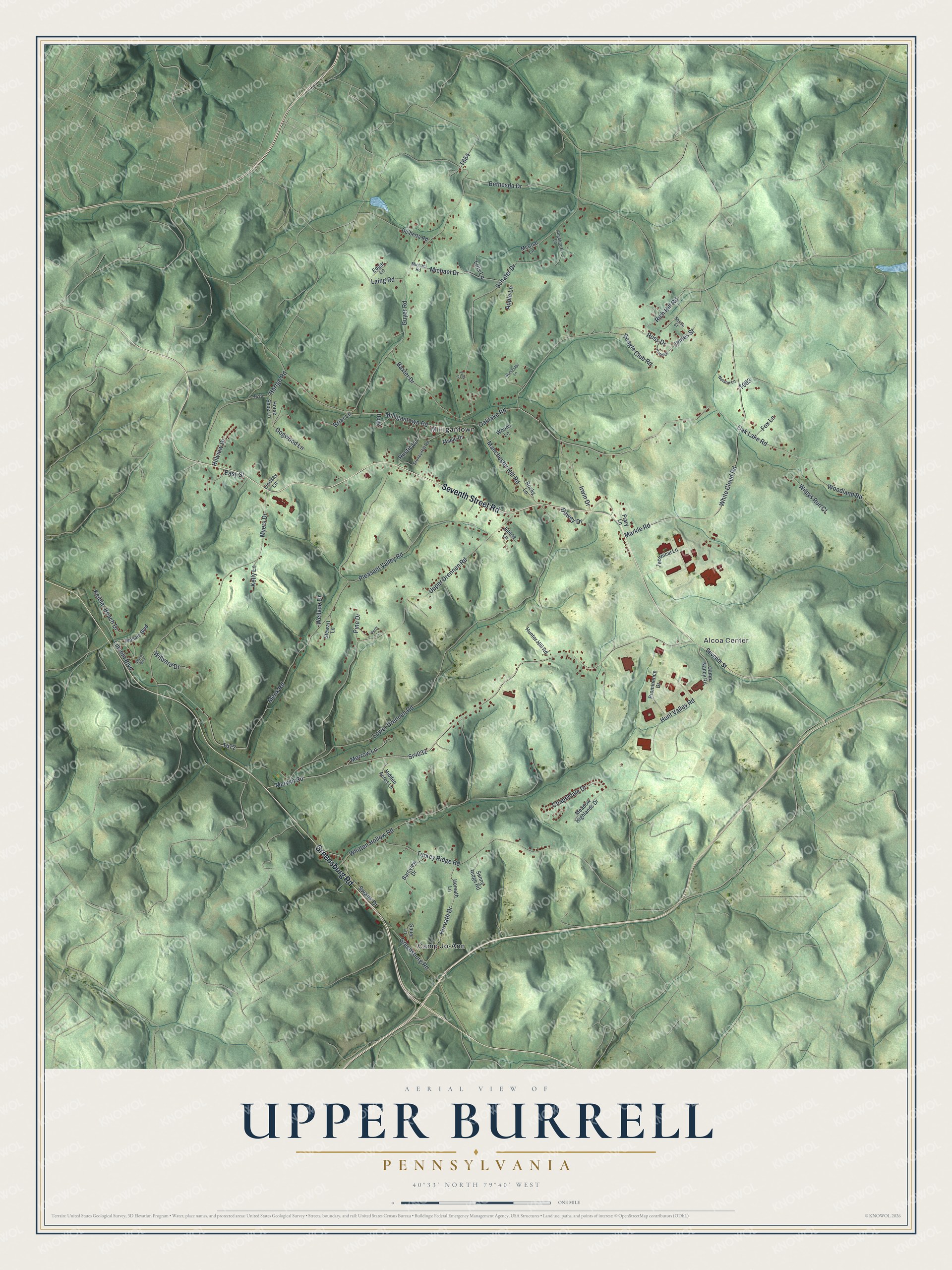 Watermarked full-map preview of Upper Burrell, Pennsylvania