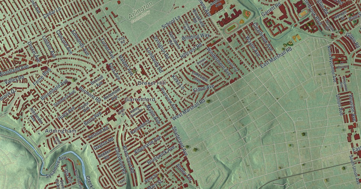 Map of Upper Darby, Pennsylvania in 2026