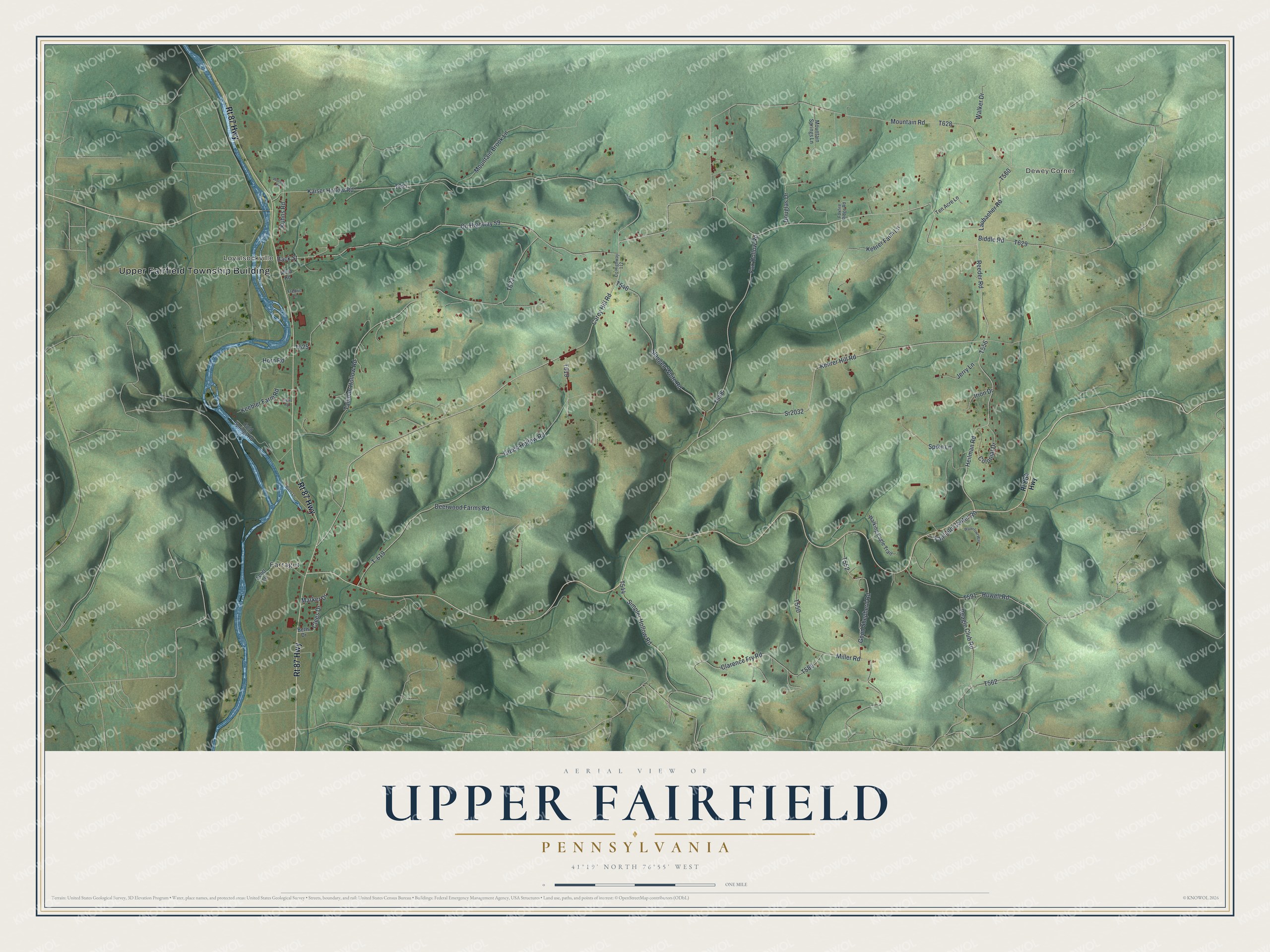 Watermarked full-map preview of Upper Fairfield, Pennsylvania
