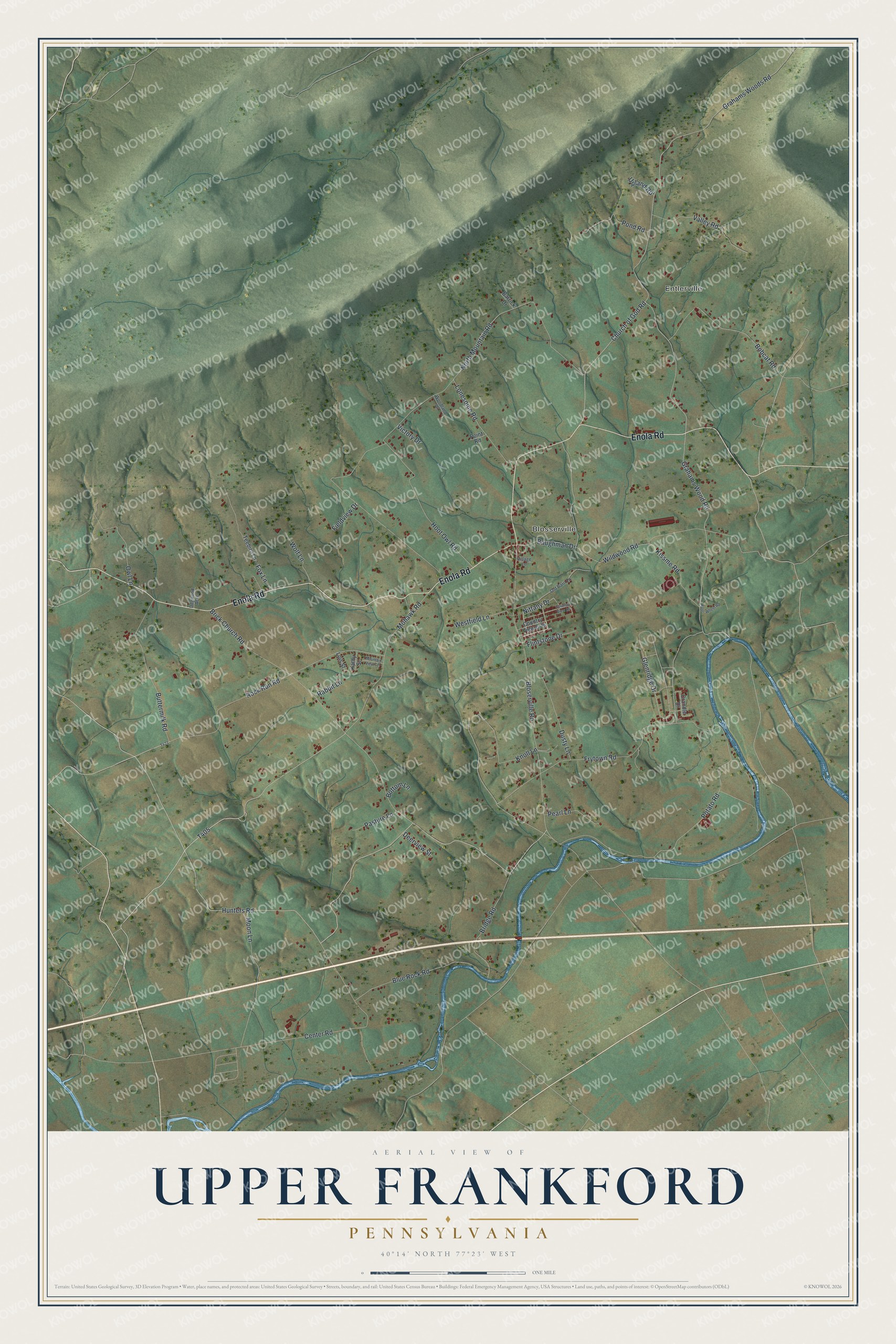 Watermarked full-map preview of Upper Frankford, Pennsylvania