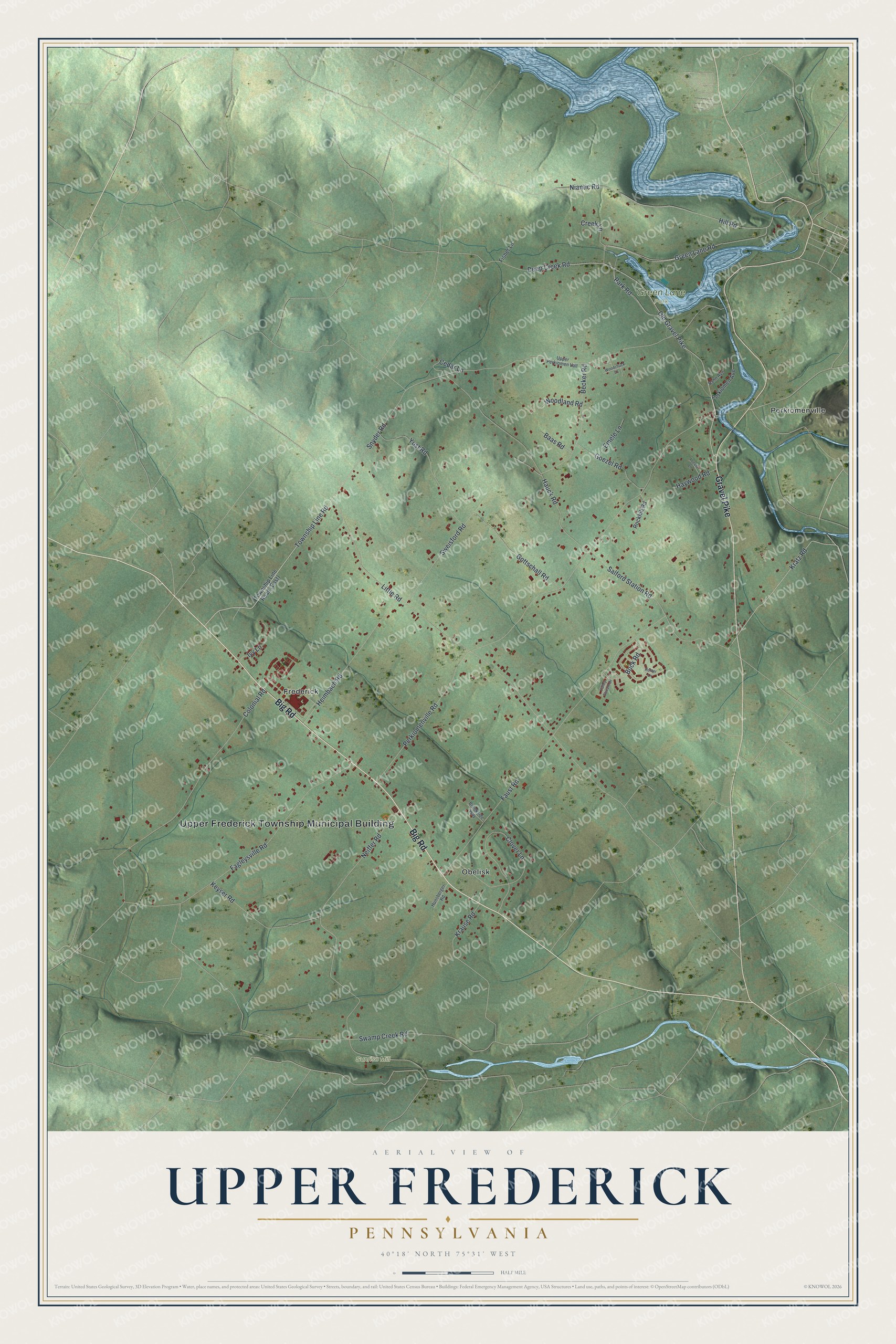 Watermarked full-map preview of Upper Frederick, Pennsylvania