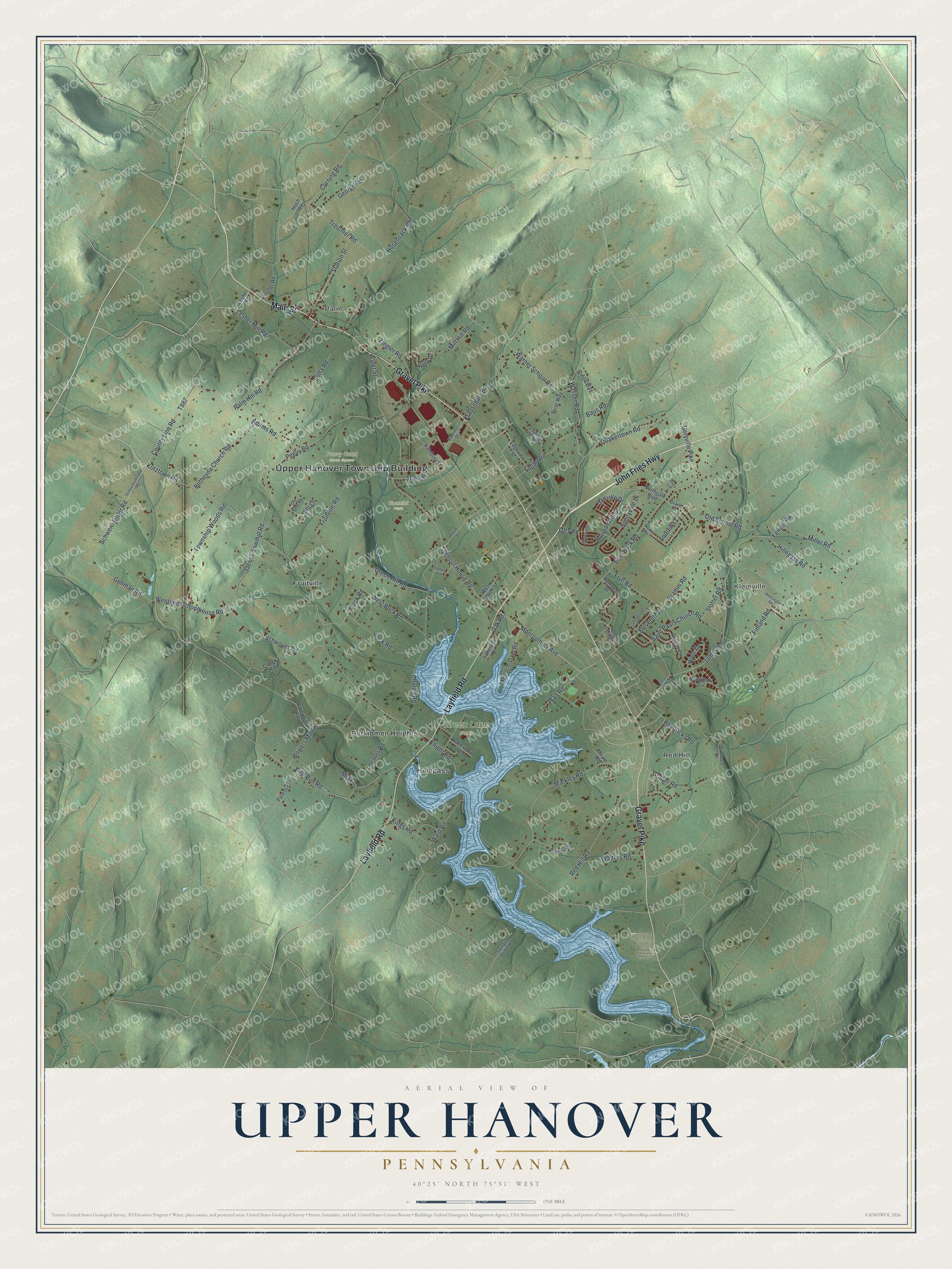 Watermarked full-map preview of Upper Hanover, Pennsylvania