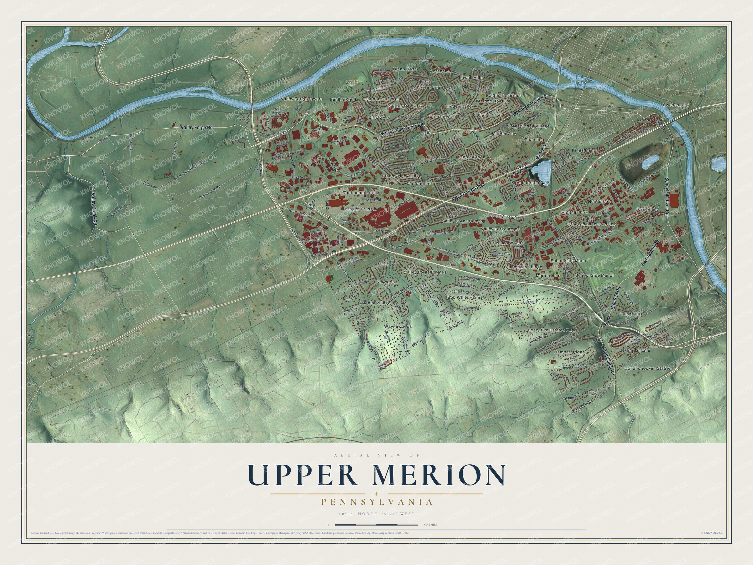 Watermarked full-map preview of Upper Merion, Pennsylvania