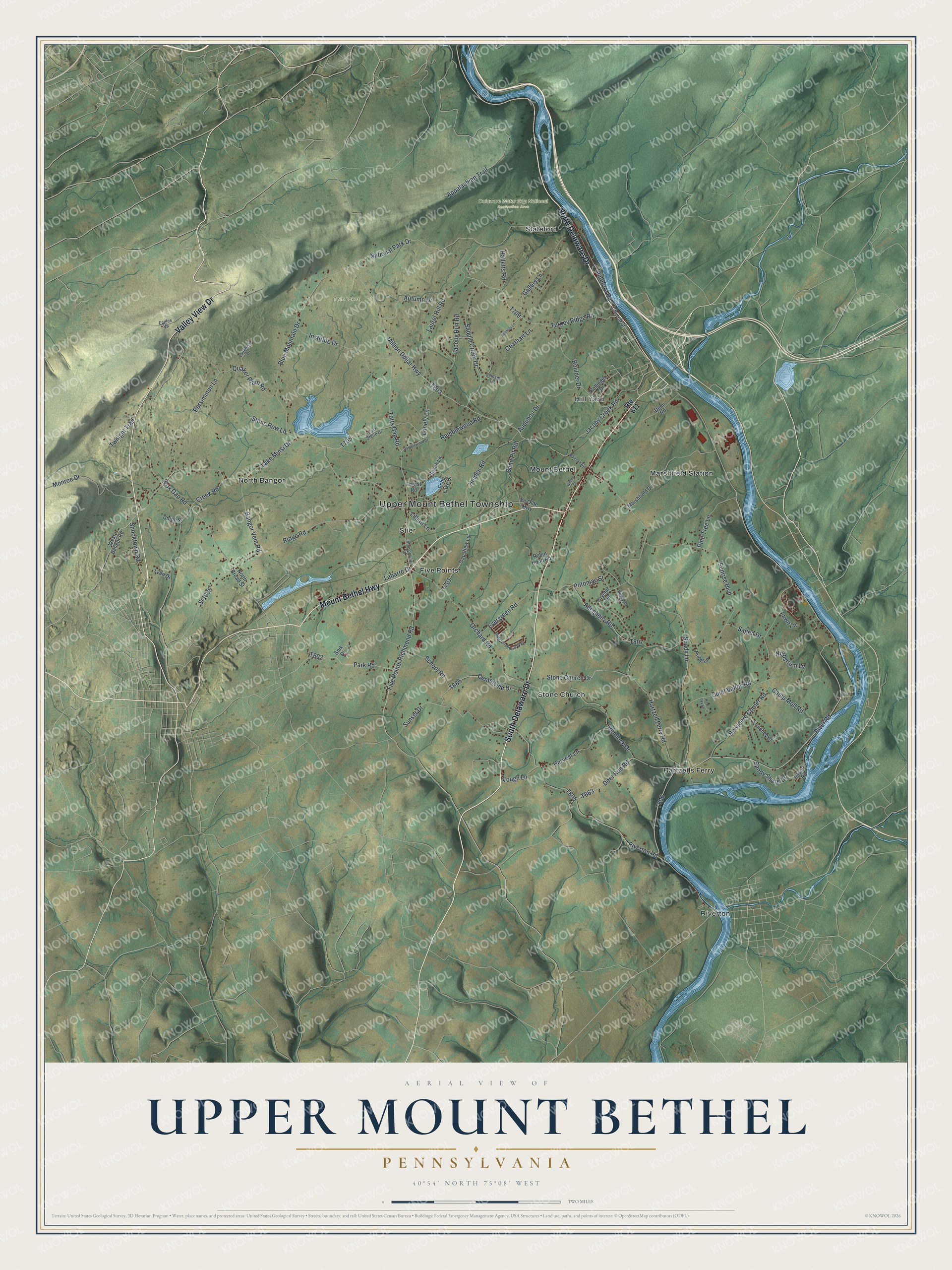 Watermarked full-map preview of Upper Mount Bethel, Pennsylvania