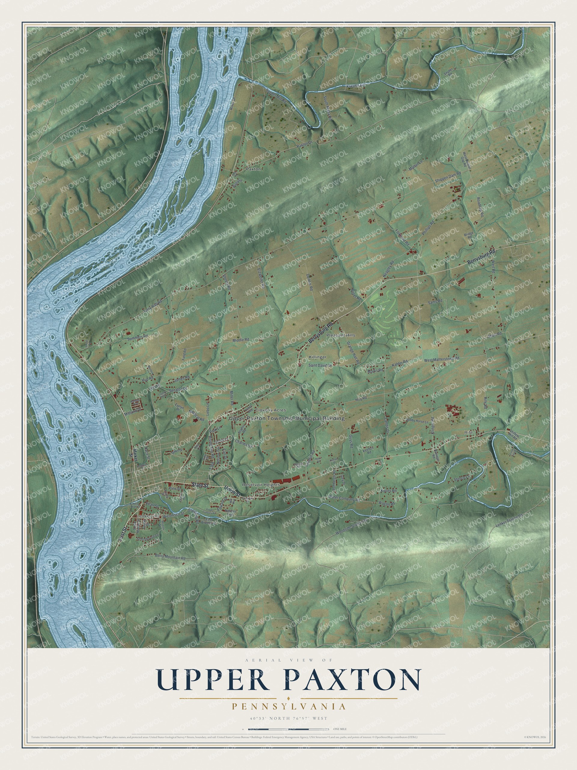 Watermarked full-map preview of Upper Paxton, Pennsylvania