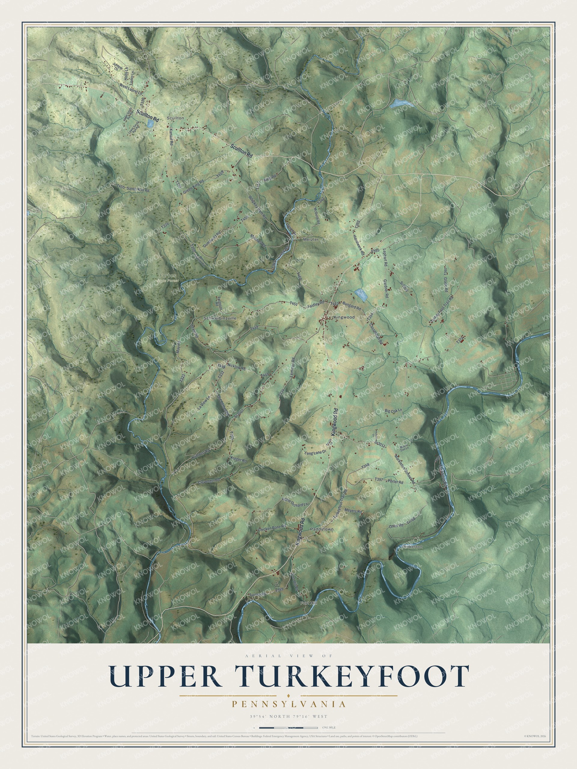 Watermarked full-map preview of Upper Turkeyfoot, Pennsylvania