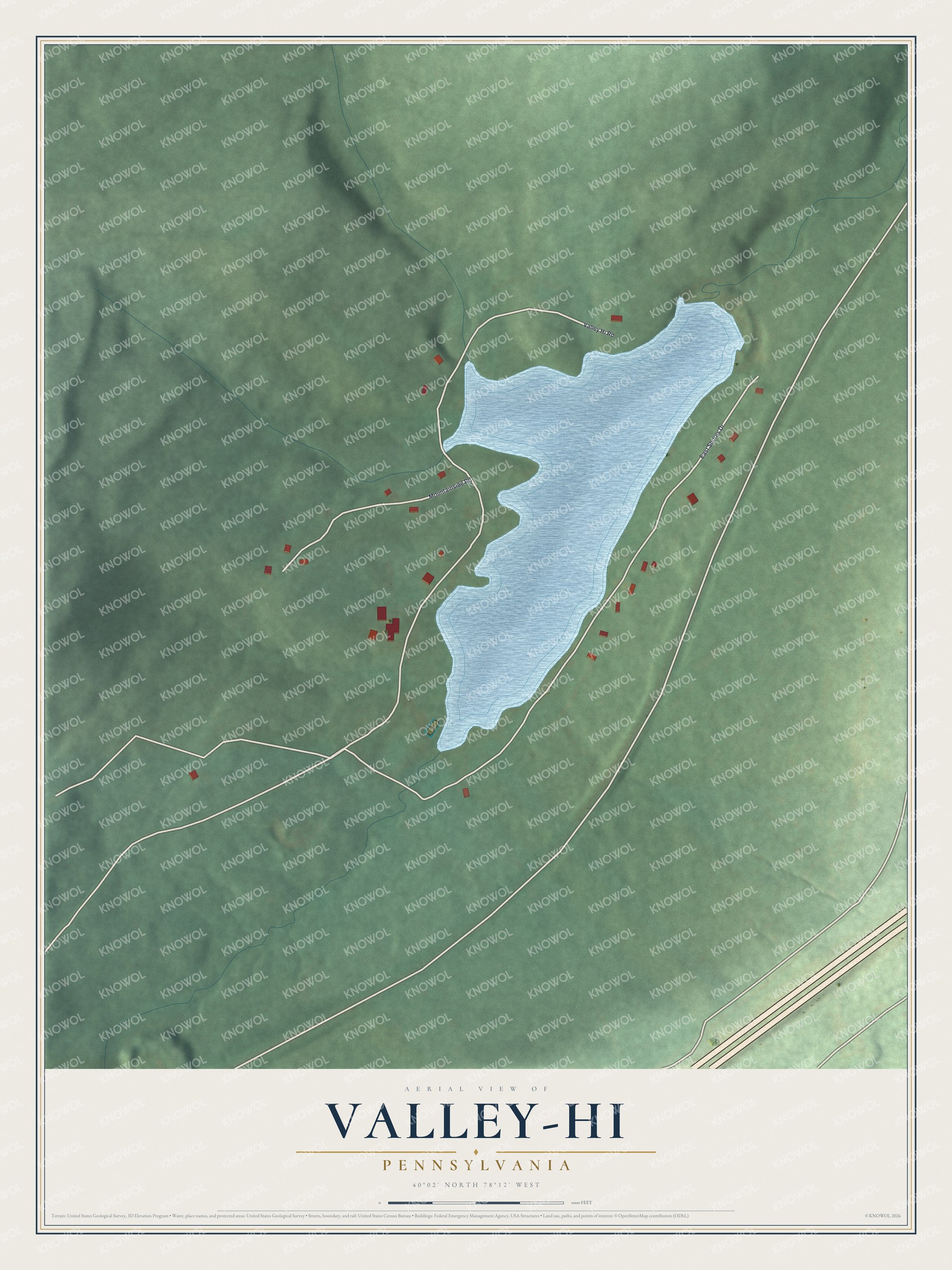 Watermarked full-map preview of Valley-Hi, Pennsylvania