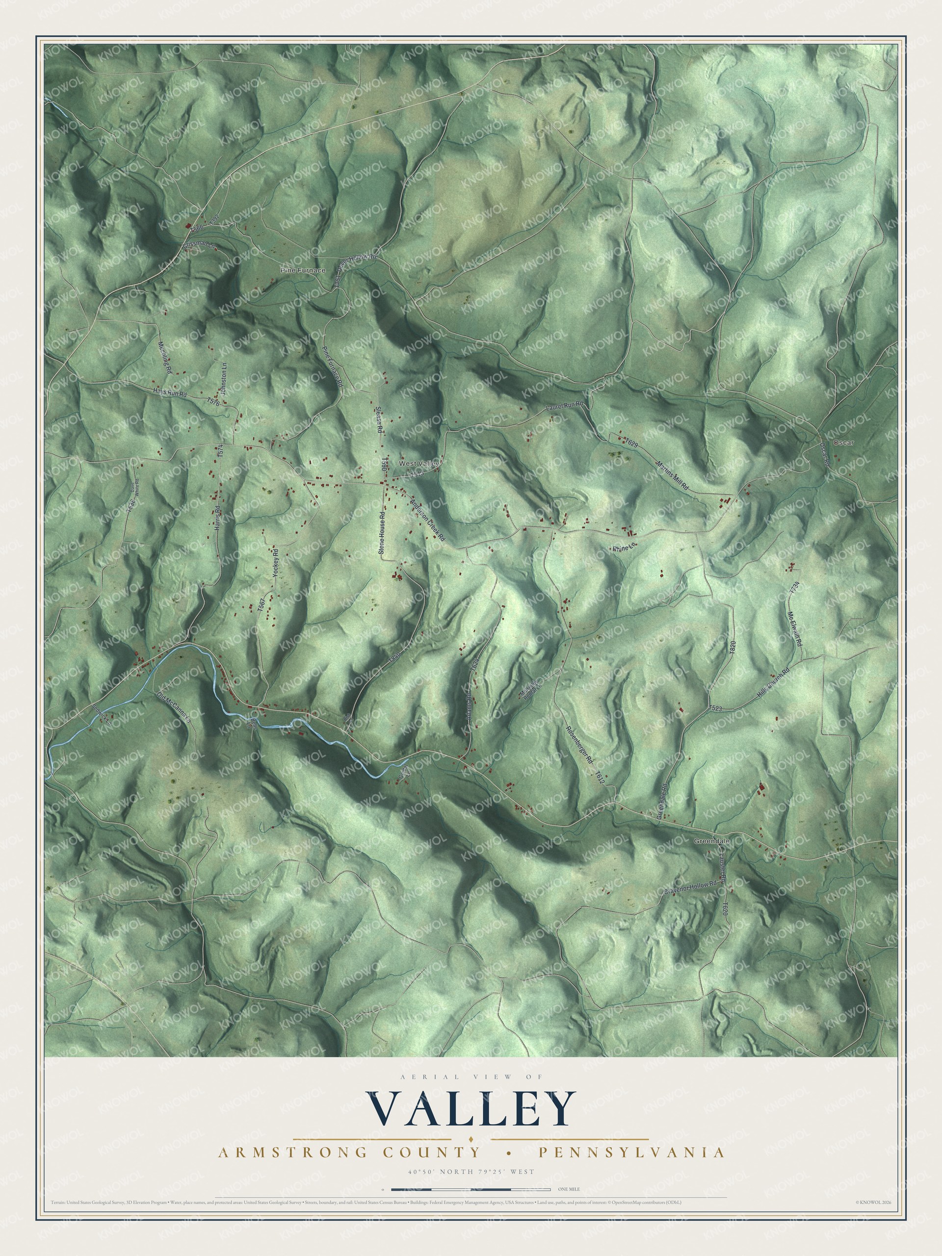Watermarked full-map preview of Valley, Pennsylvania