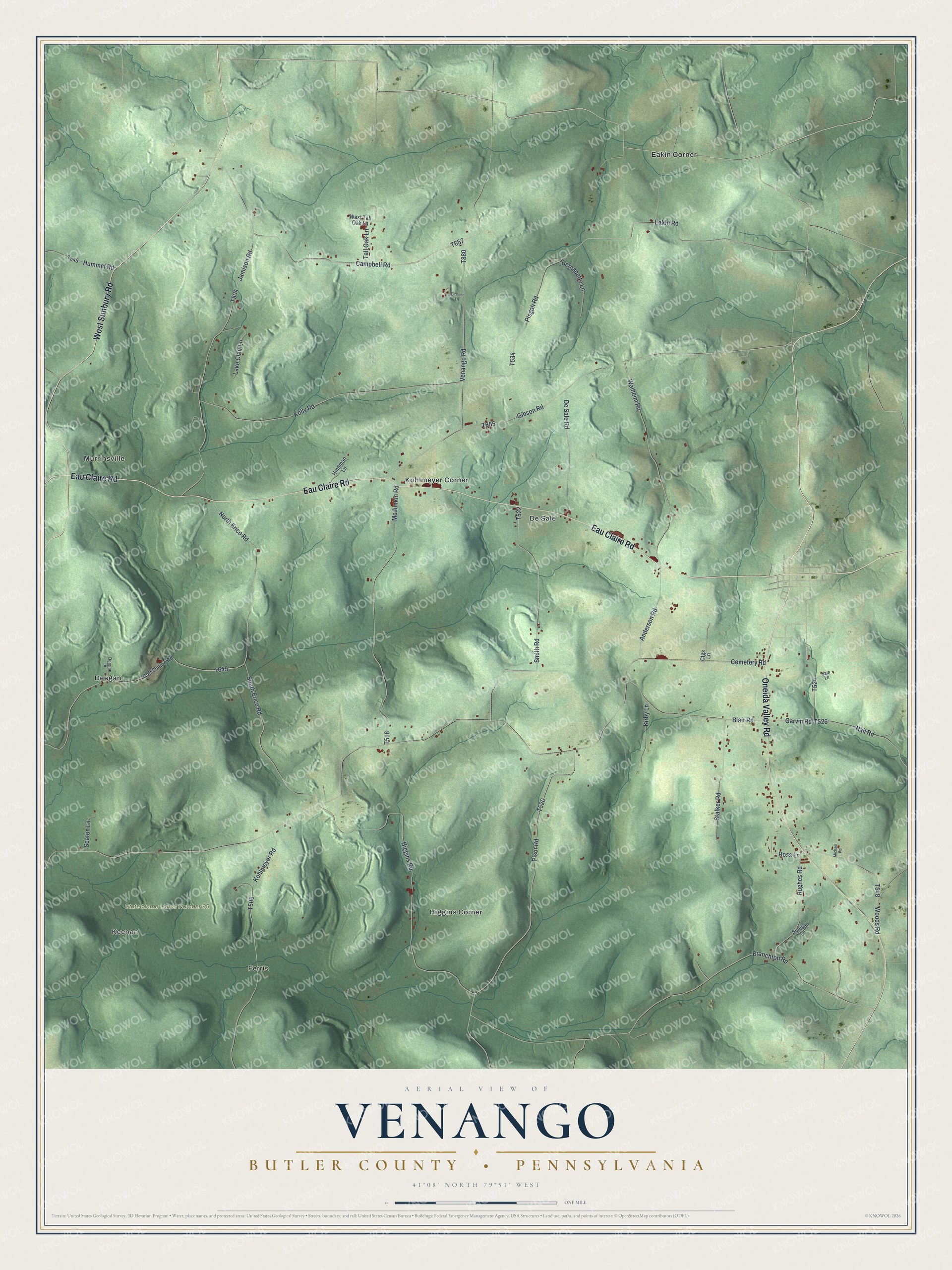 Watermarked full-map preview of Venango, Pennsylvania
