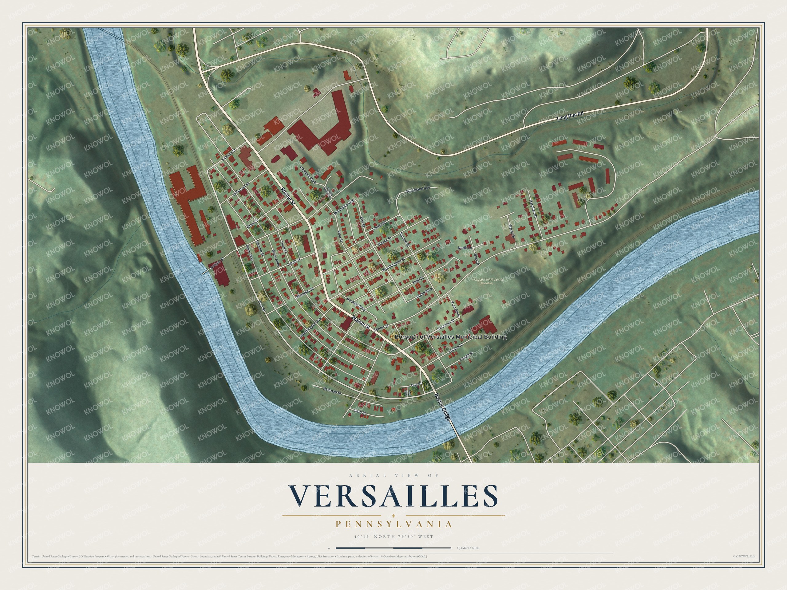 Watermarked full-map preview of Versailles, Pennsylvania